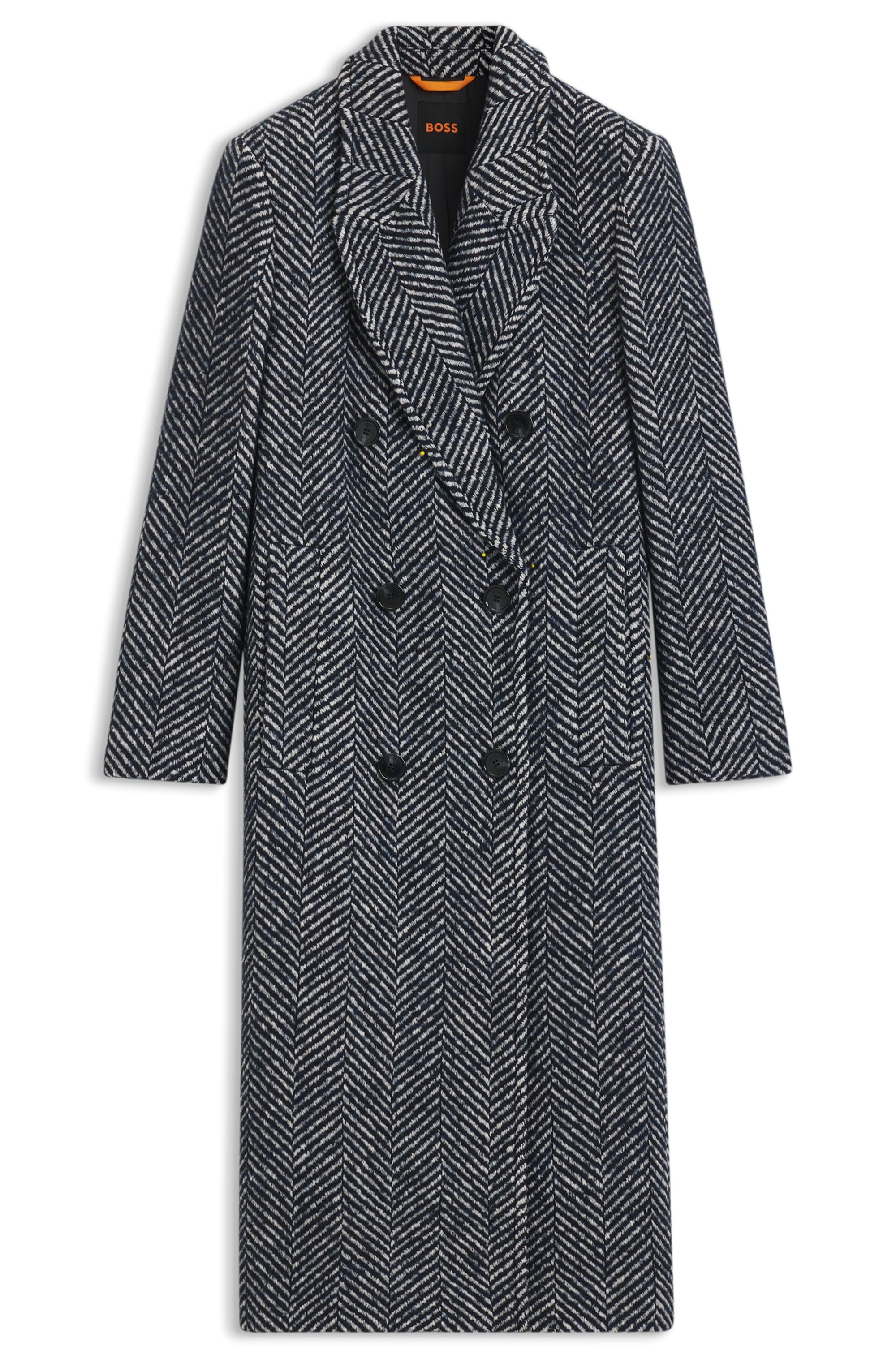 BOSS ORANGE Langmantel »Covalli Premium Damenmode«, mit zweireihiger Knopfleiste, Regular Fit
