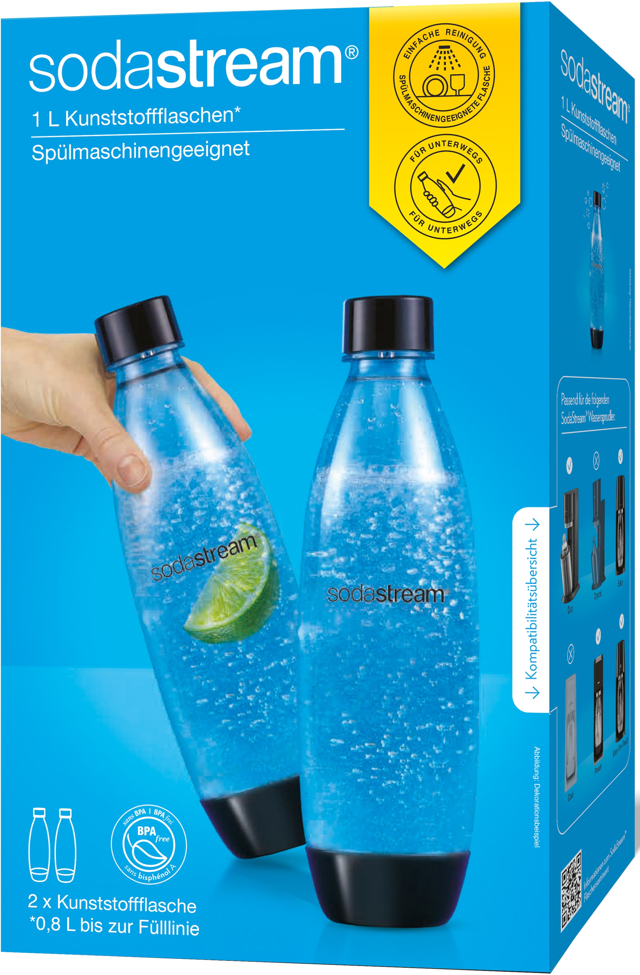 SodaStream Wassersprudler Flasche »DuoPack Fuse«, (Set, 2 tlg.), Kunststoff,Ersatzflaschen  für SodaStream Wassersprudler + PET-Flaschen auf Raten | BAUR | Wassersprudler-Geräte