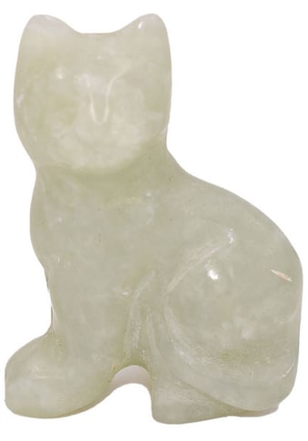 Tierfigur »Schmuck Geschenk Dekofigur Farbstein Edelstein Katze Jade«