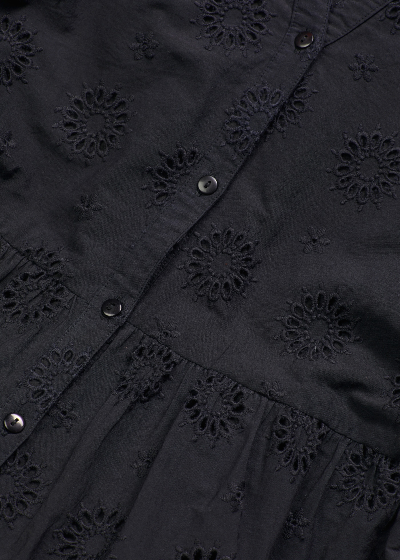 bonprix Midikleid aus reiner Baumwolle, A-Linien-Passform, 3/4-Ärmel, mit Stehkragen