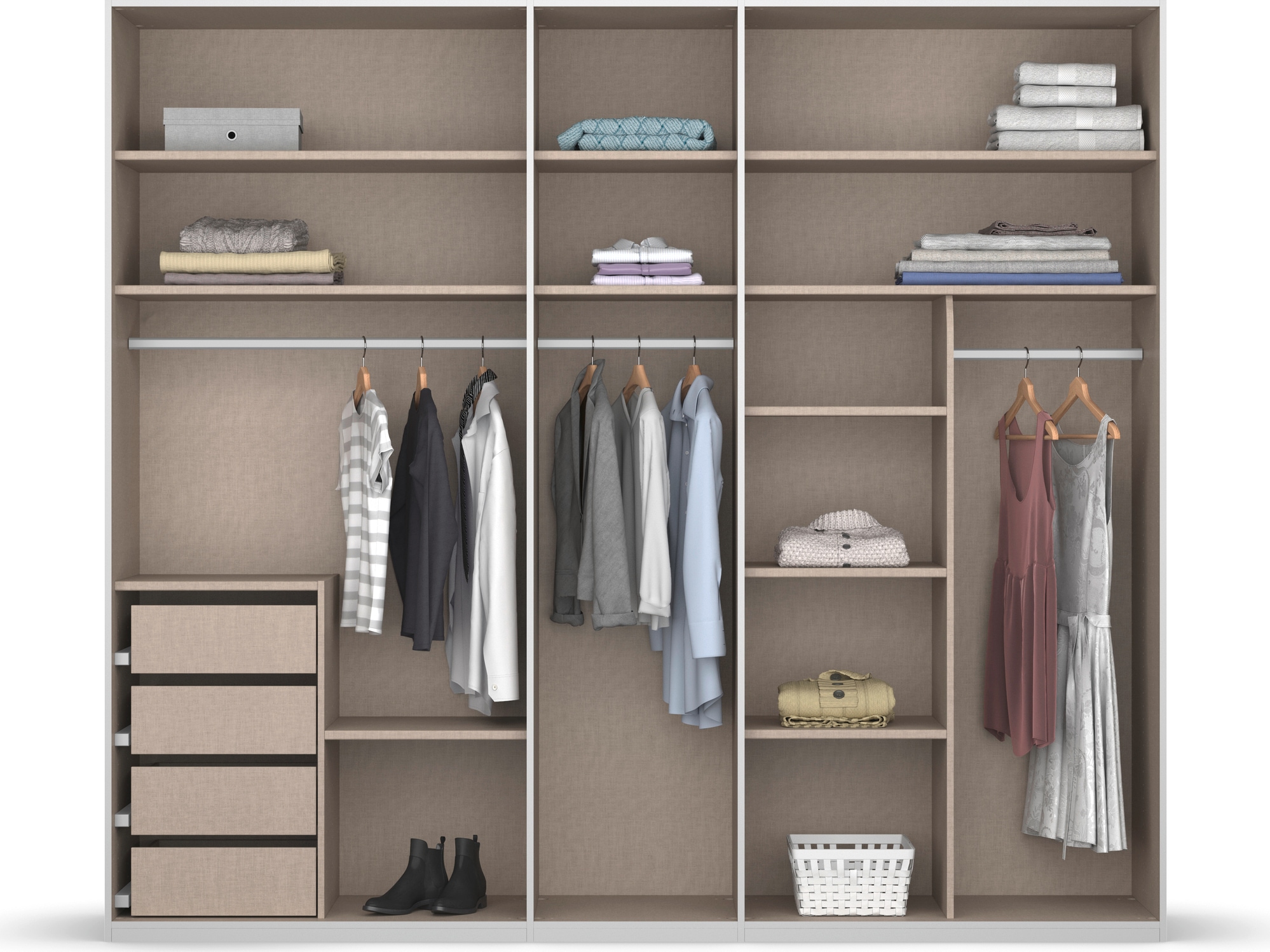 rauch Drehtürenschrank »Skat Pure«, mit eleganten Griffstangen und praktischer Innenausstattung