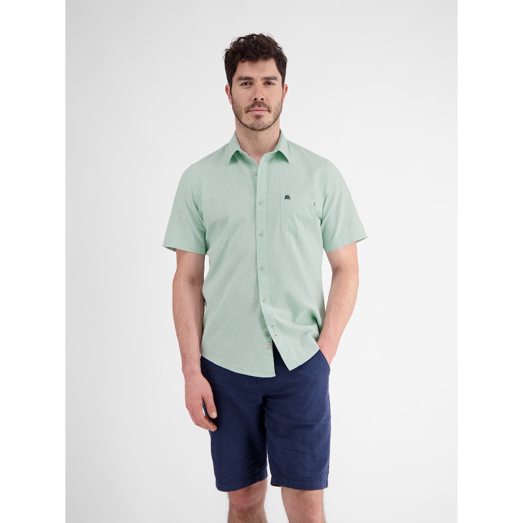 LERROS Leinenhemd »LERROS Lässiges Baumwoll-Leinenhemd, unifarben«