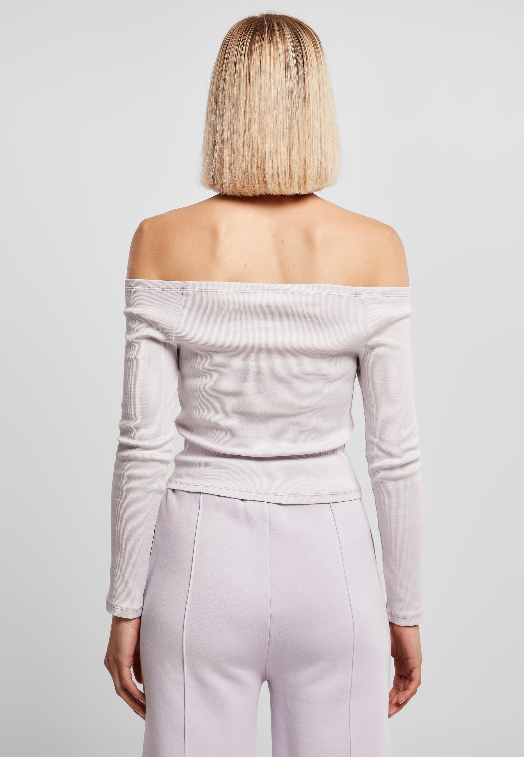 URBAN CLASSICS Langarmshirt »Urban Classics Damen Ladies Off Shoulder Rib Longsleeve«, (1 tlg.)
