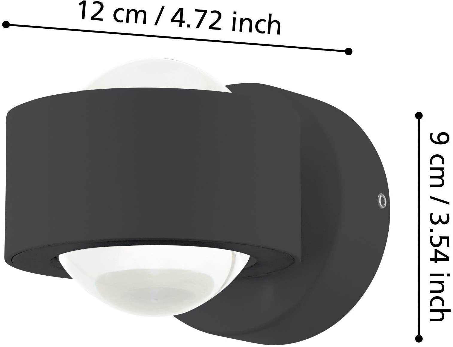 EGLO Wandleuchte »Treviolo LED Außen Wandlampe, 2fach Wandleuchte,  Aluminium-Guss, IP44« LED-Modul 1 Stk. Warmweiß Wand-/Deckenleuchte - L9 x H8,5 x AL12 cm - anthrazit - 2X2,2W inkl.