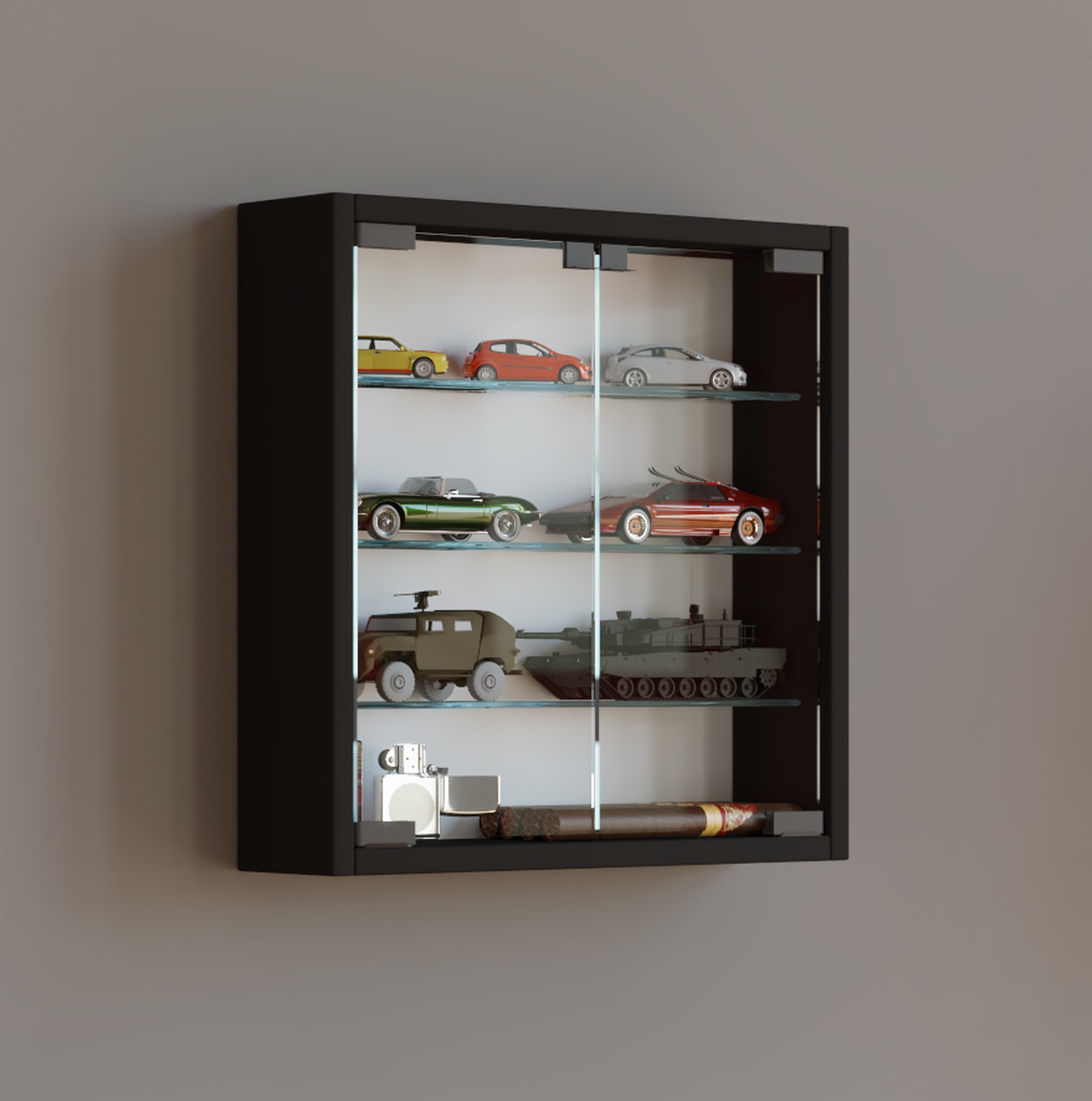 Thumbnail - VCM Wandregal "Hängevitrine Wandvitrine Sammel Deko Mandosa S" 1 Stk. tlg.