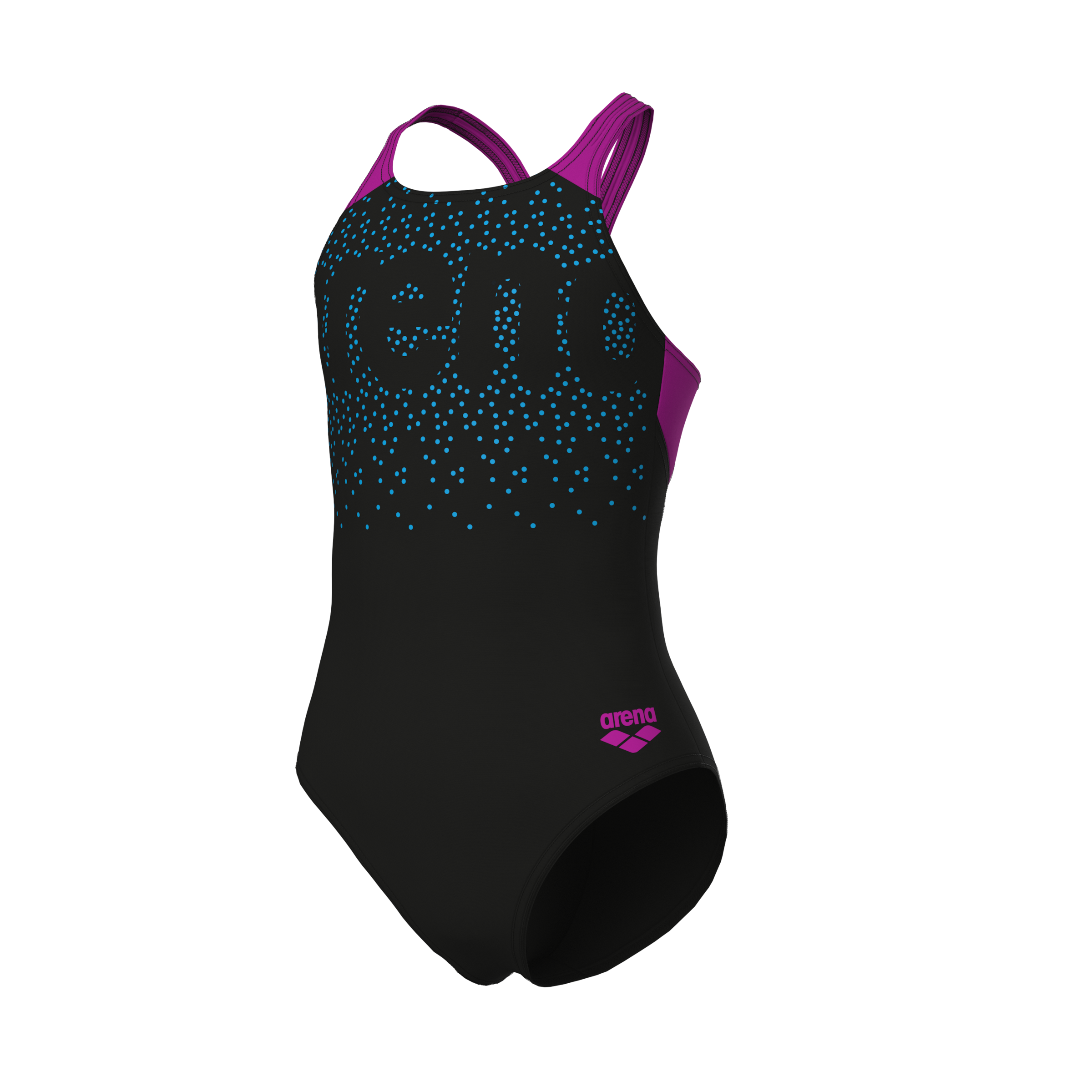 Arena Badeanzug "G ARENA PAINTERLY SWIMSUIT V BACK" mit UV-Schutz UPF50+, aus MaxFit Eco Material, in Stretchmaterial