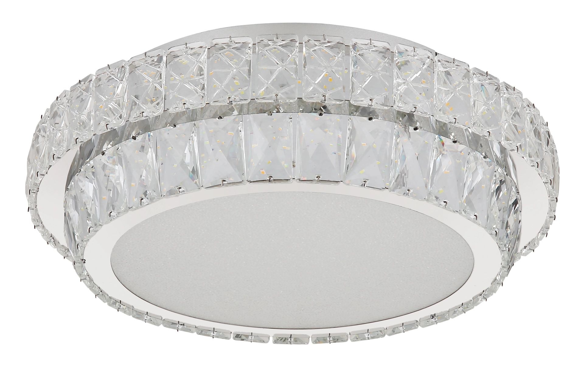 GLOBO LIGHTING LED Deckenleuchte "KLARA", silber (verchromt), 1 Stk., Leuchten, Kristalle, Kristall Leuchte, Deckenlampe, Wohnzimmer, Schlafzimmer, LED Deckenleuchte