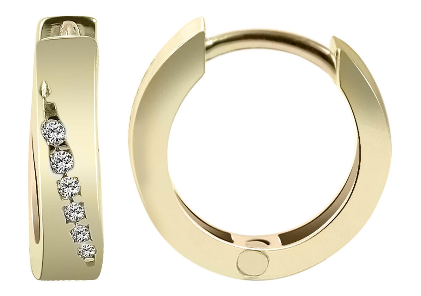 Adelia´s Klappcreolen »Damen Ohrringe – Klappcreole aus 375 Gold mit Zirkonia« Geschenkidee: zeitlos und vielseitig