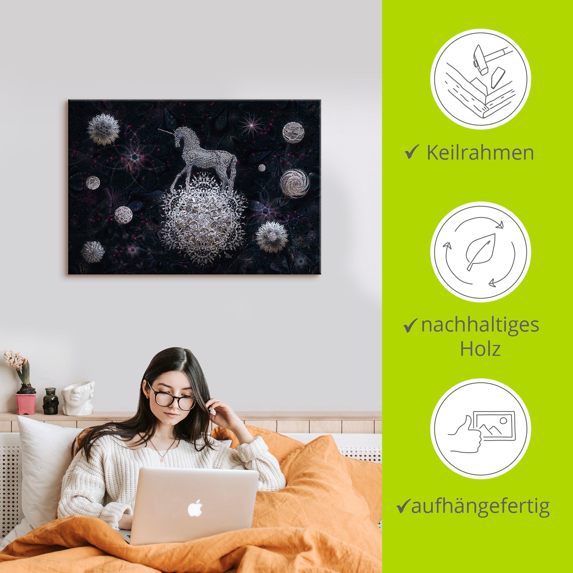 Artland Wandbild »Sternenritt«, Animal Fantasy, (1 St.), als Alubild, Leinwandbild, Wandaufkleber oder Poster in versch. Größen