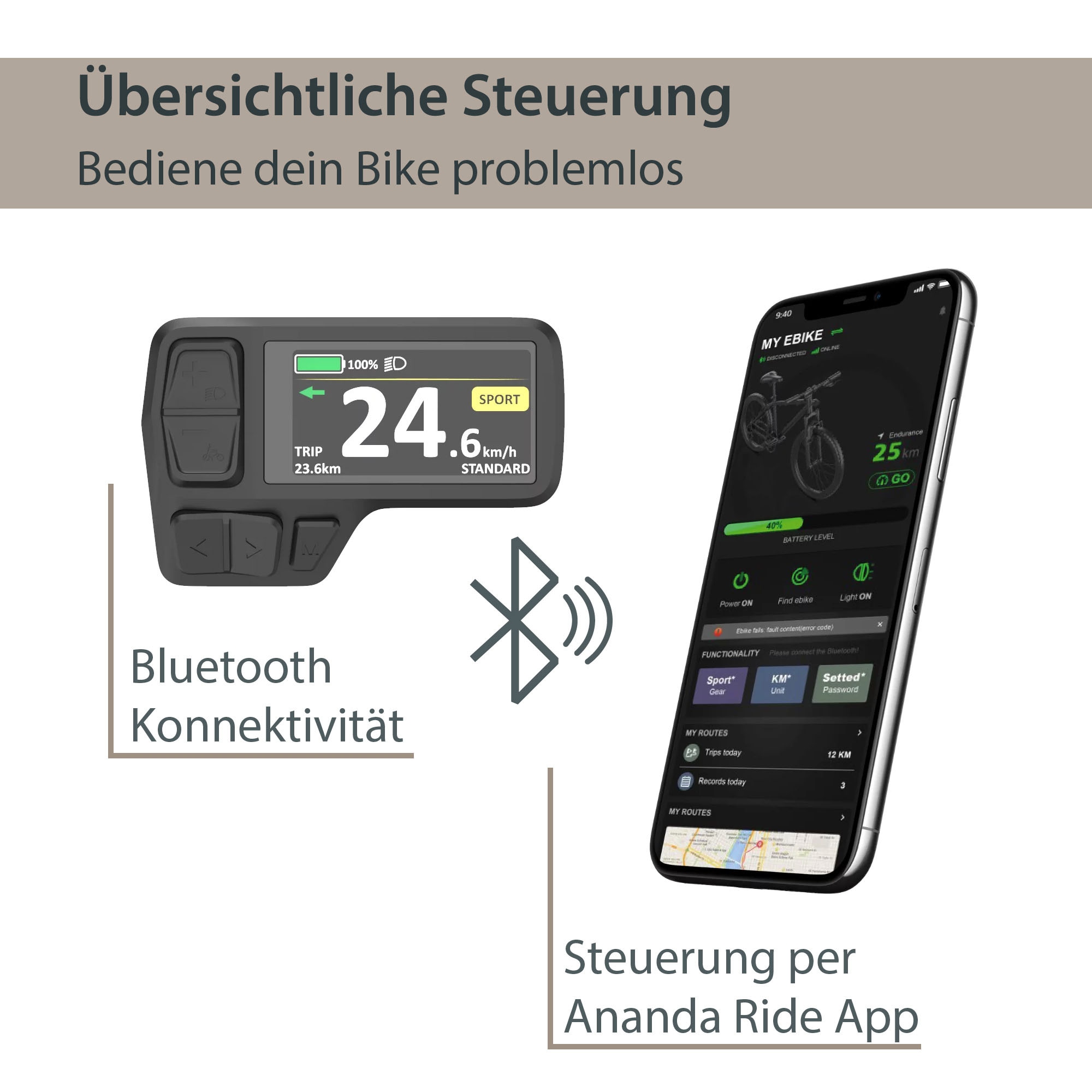 AGON E-Bike »Alpha«, 10 Gang, Deore SGS T6000, Heckmotor 250 W, Pedelec, Elektrofahrrad für Damen u. Herren, MTB