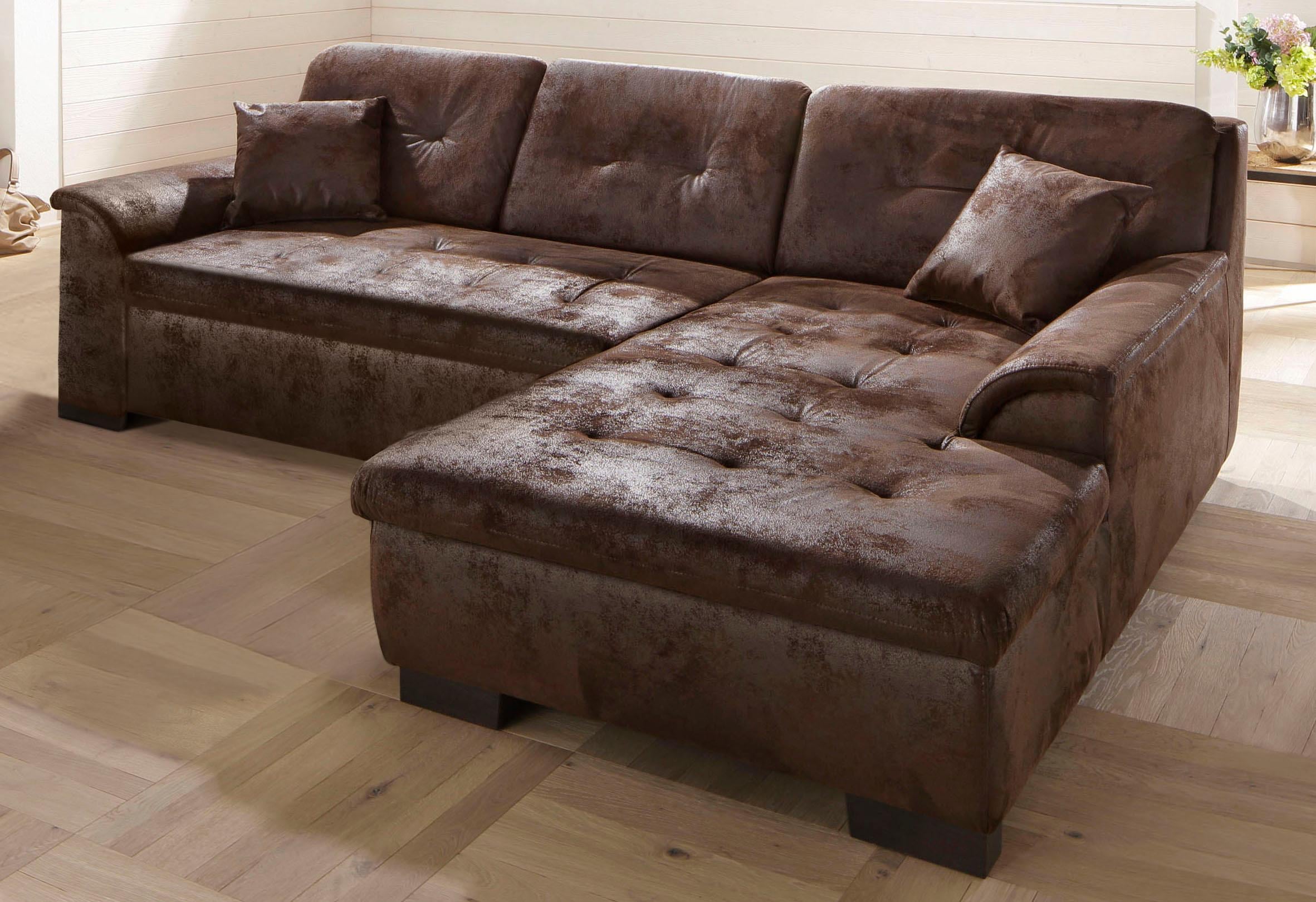 Home affaire Ecksofa "BERGEN 267x178 cm, elegantes Design" whlw. mit Bettfunktion L-Form