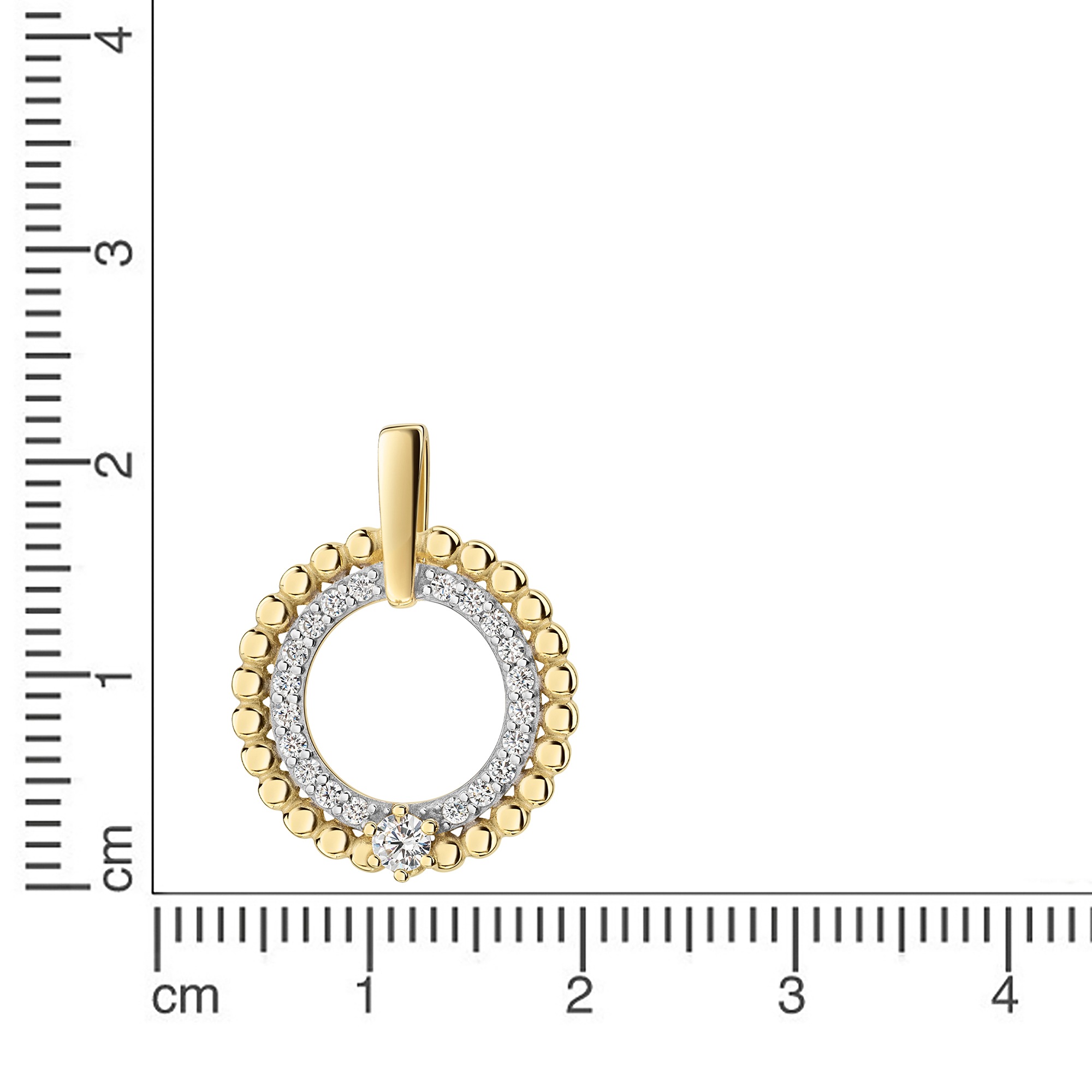 Firetti Kettenanhänger »Schmuck Geschenk Gold 333 Halsschmuck Anhänger Kreis rund« ()  mit Zirkonia (synth.)