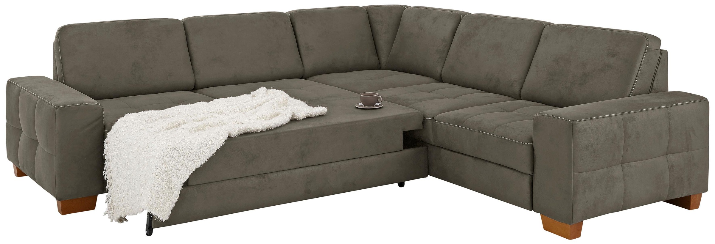 Thumbnail - Home affaire Ecksofa "Puccini L-Form" mit Federkern, Sitztiefenverstellung, Kontrastnaht