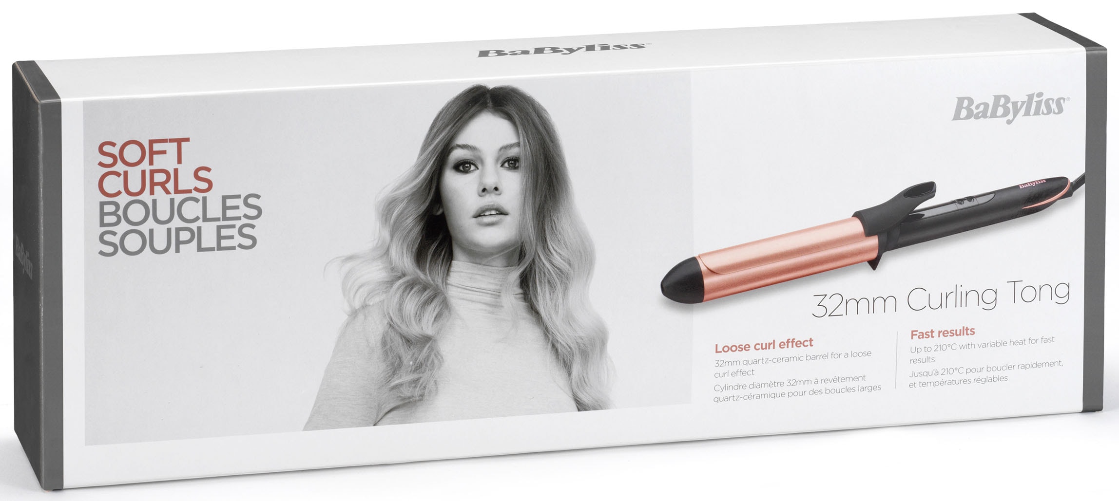 BaByliss Lockenstab »32mm Lockenstab mit Klammer für große Locken/Wellen, C452E« Quarz-Keramikbeschichtung, 6 Temperaturstufen, für alle Haartypen