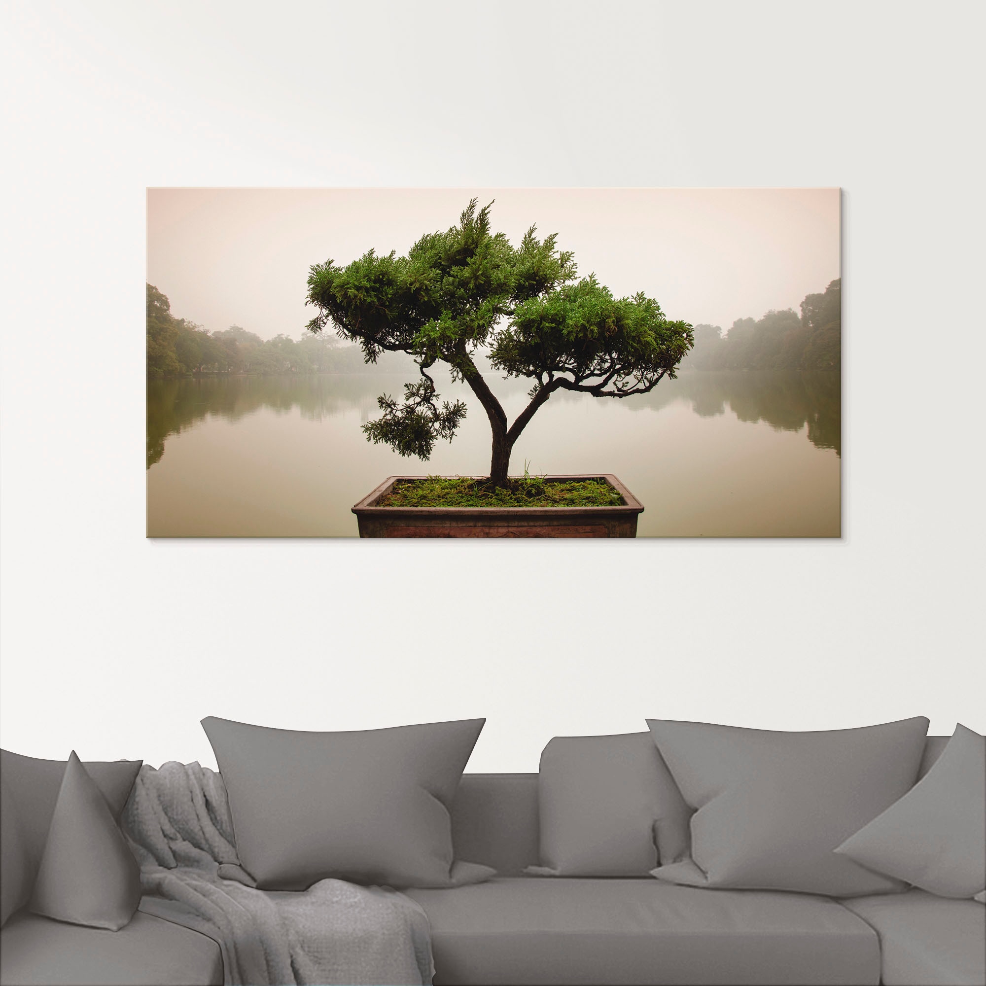 Artland Glasbild »Chinesischer Bonsaibaum«, Bäume, (1 St.), in verschiedenen Größen