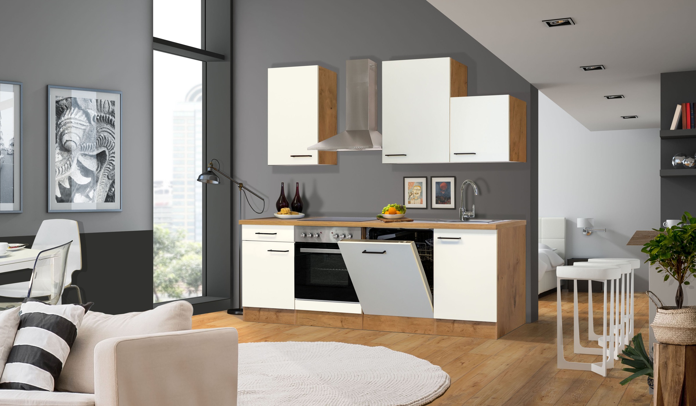 Flex-Well Küche »Vintea«, Breite 220 cm, mit und ohne E-Geräten lieferbar