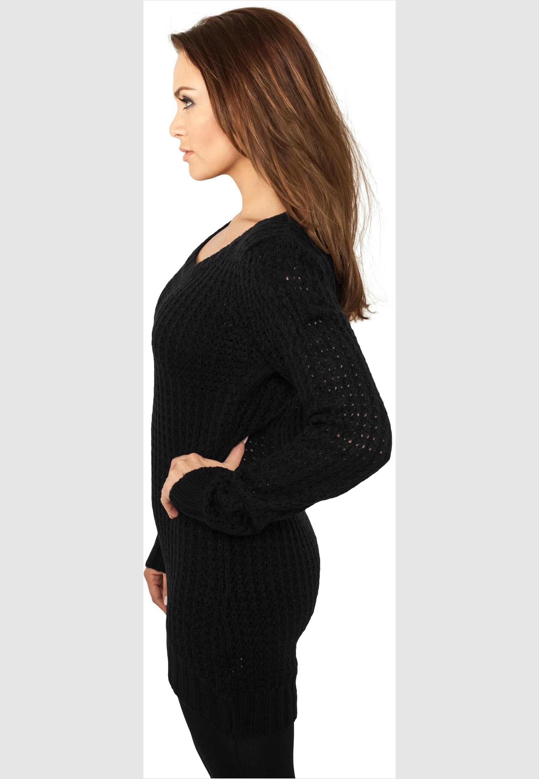 URBAN CLASSICS Rundhalspullover »Urban Classics Damen Ladies Long Wideneck Sweater«, (1 tlg.)