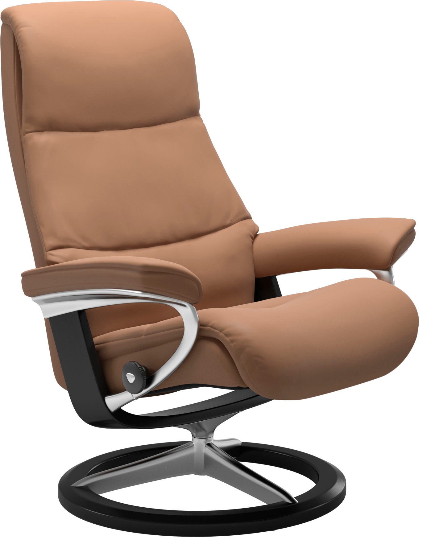 Stressless® Relaxsessel »View«, (Set, Relaxsessel mit Hocker), mit Signature Base, Größe M,Gestell Schwarz