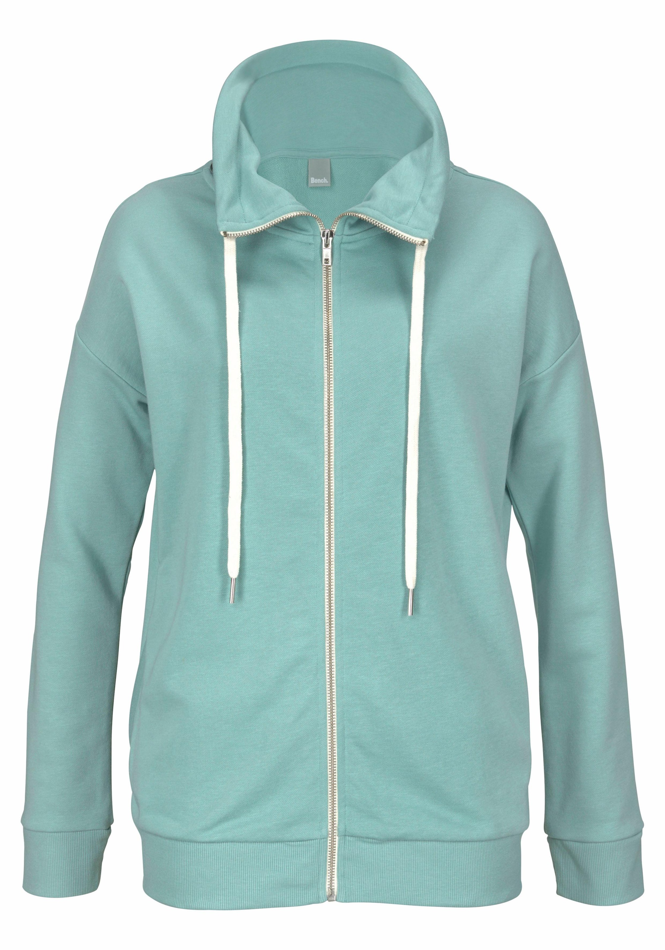 Bench. Sweatjacke, mit Glanzprint am Stehkragen, Loungeanzug günstig online kaufen