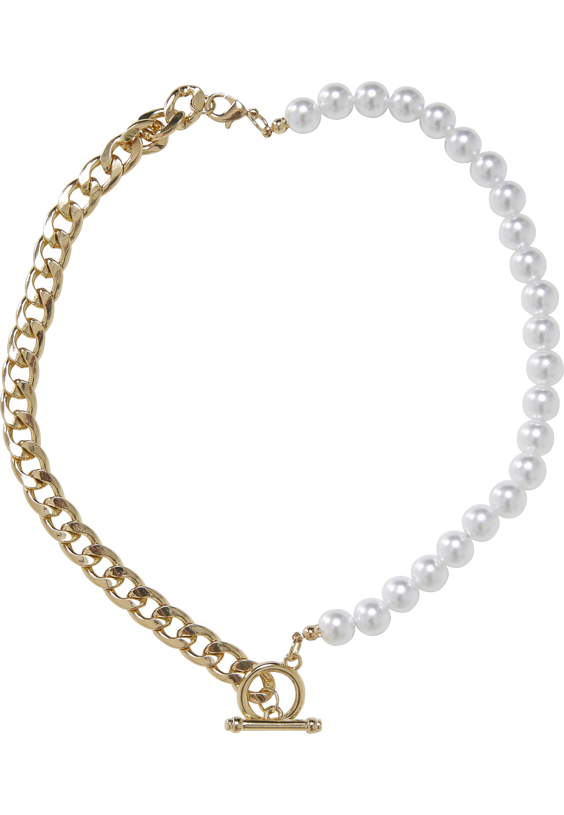 URBAN CLASSICS Halsreif »Urban Classics Unisex Half Pearl Exchangable Necklace 2-Pack«