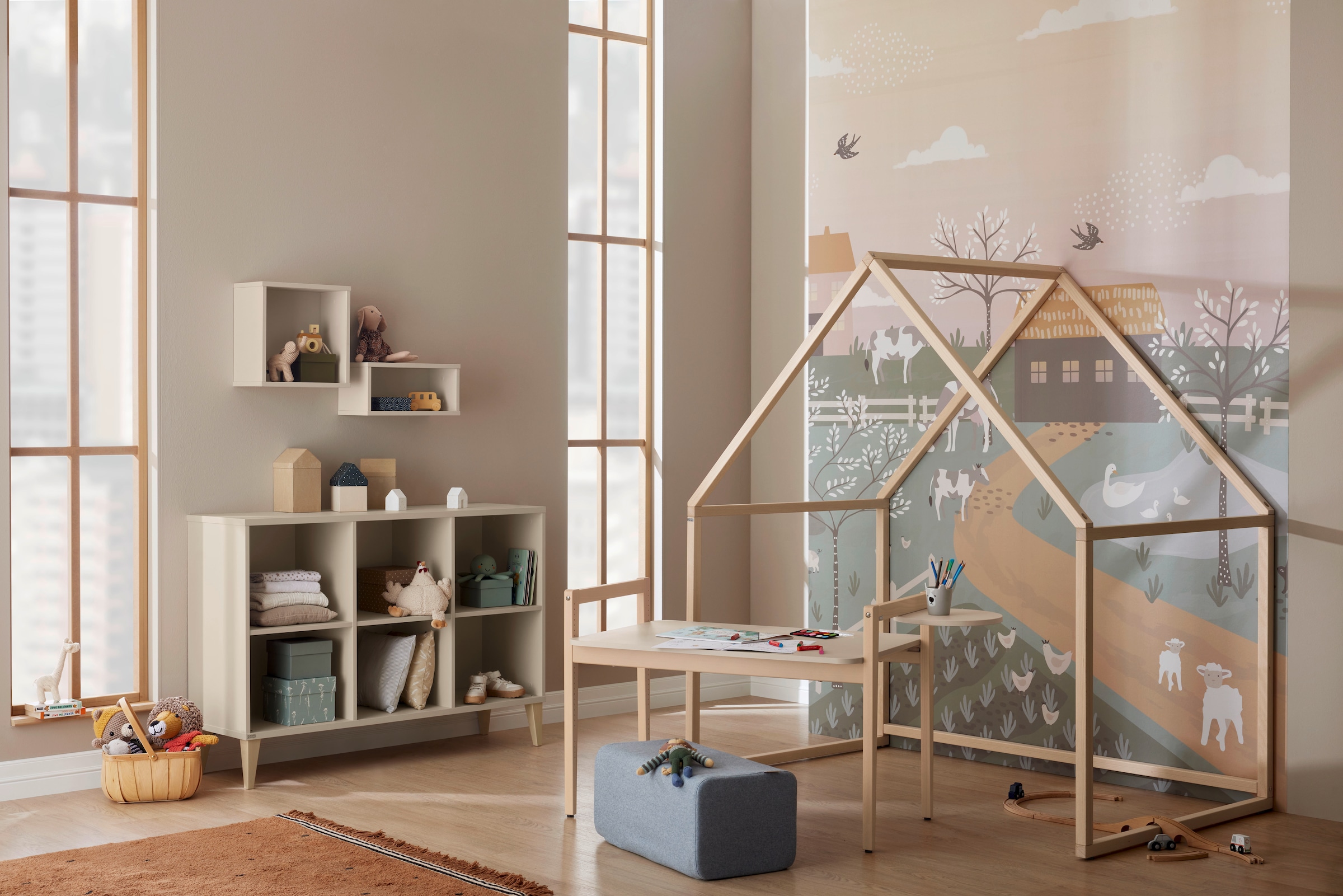 PAIDI Hausbett »Little House aus Buche Massivholz, pflegeleicht, langlebig« B/H/T ca. 158/170/97cm,  Vielseitig nutzbar - Spielhaus, Leseecke, Kaufladen