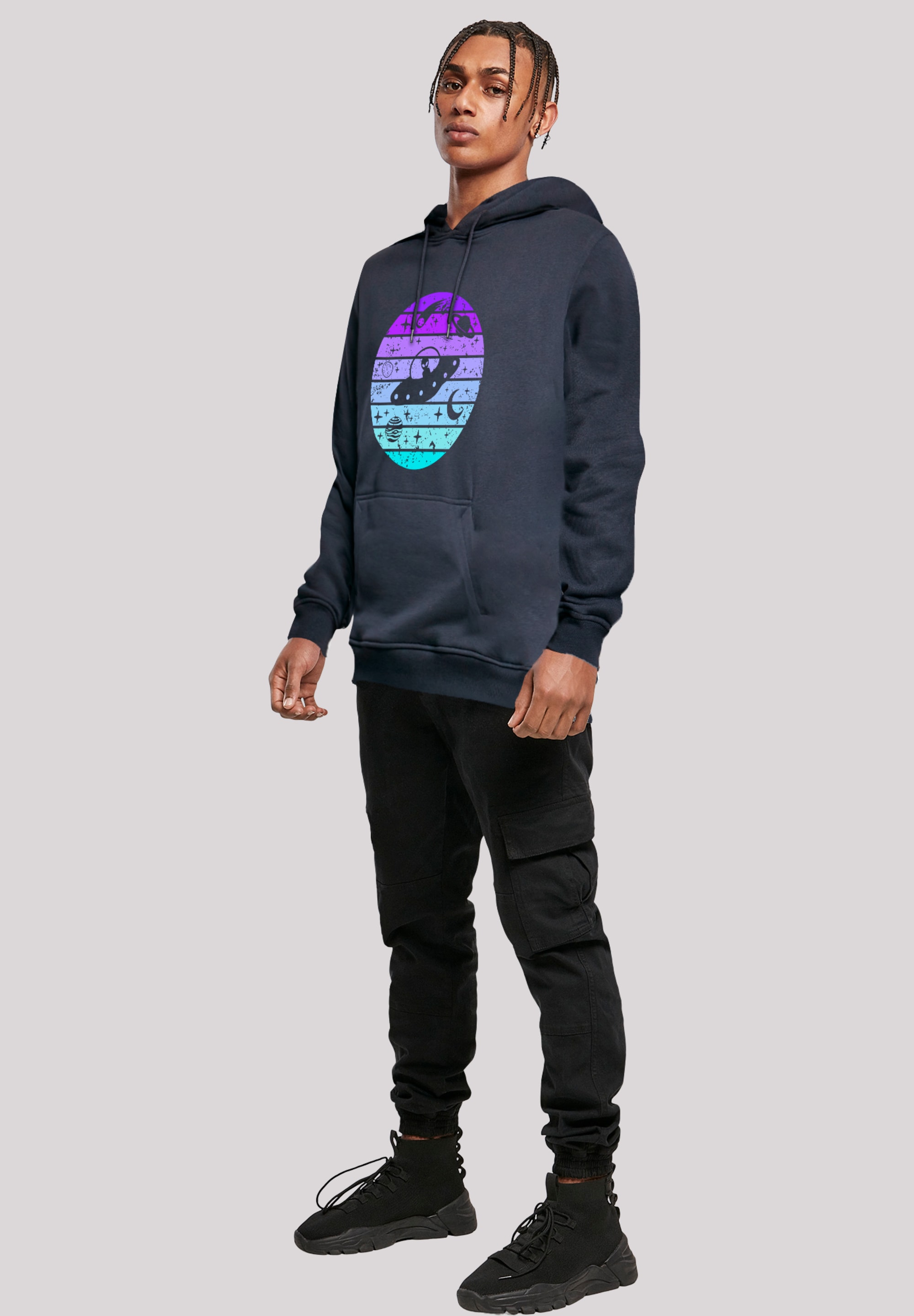 F4NT4STIC Kapuzenpullover »Retro Alien Weltraum Sonnenuntergang«, Premium Qualität