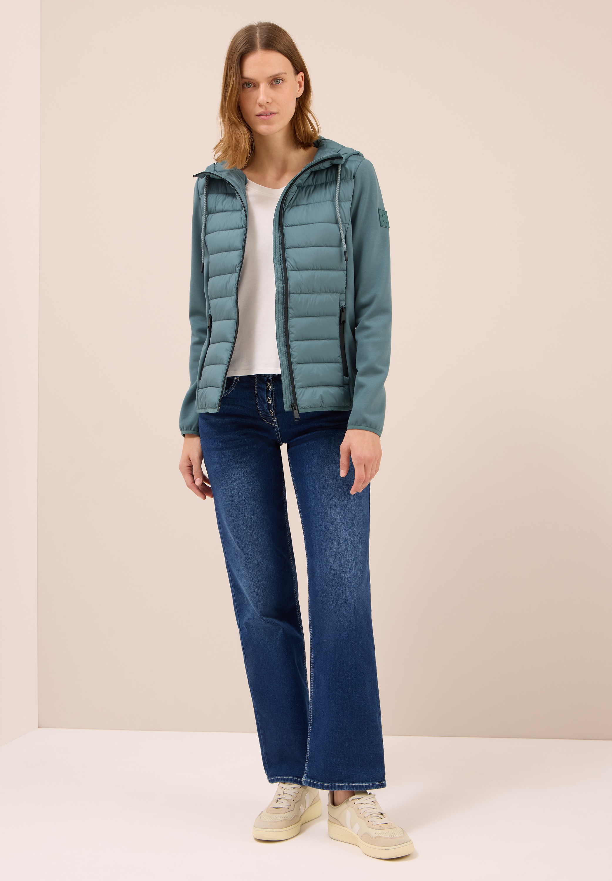 Cecil Steppjacke, mit Kapuze, aus softem Materialmix