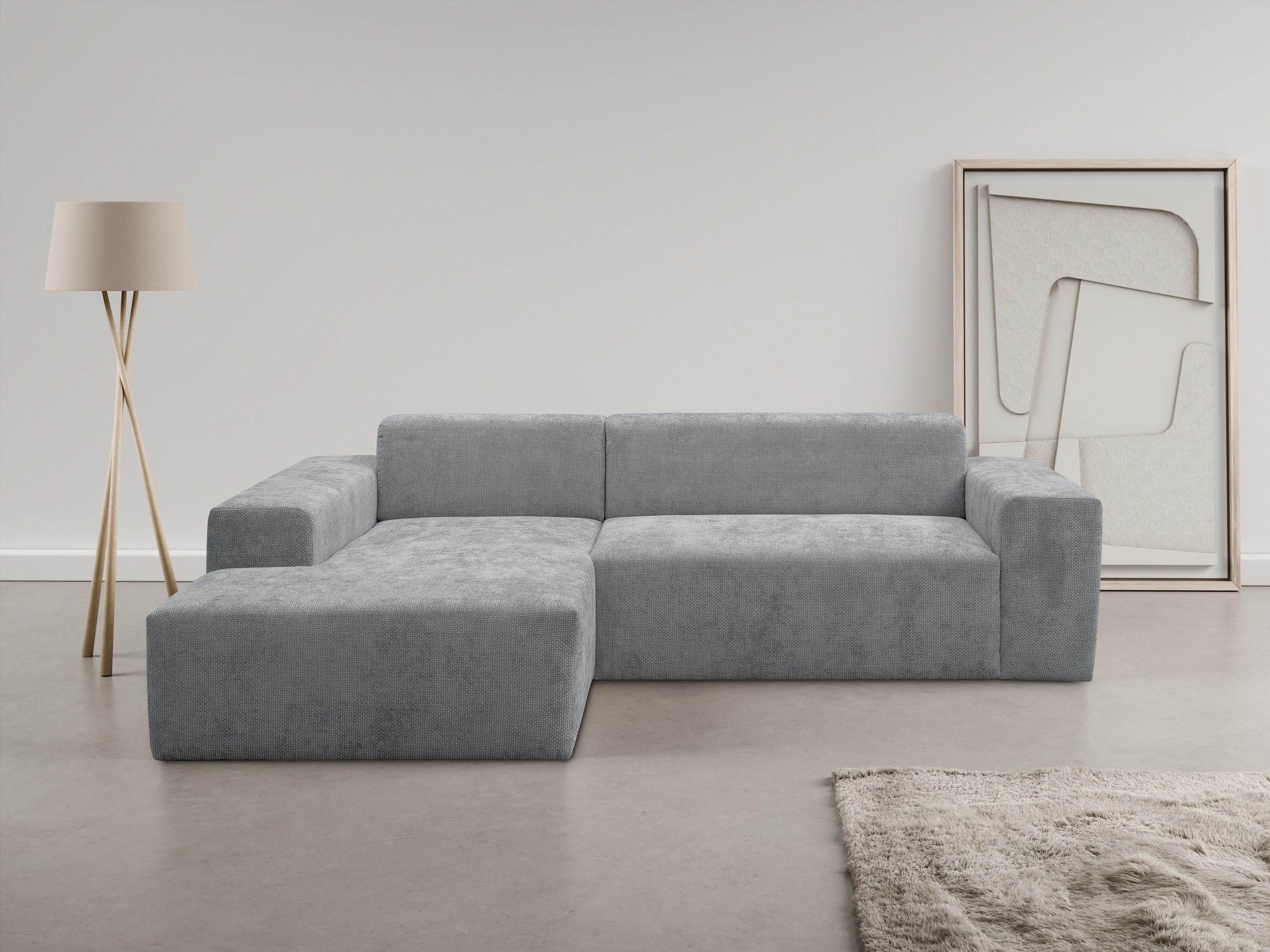 WERK2 Ecksofa "Zeus-L modern & zeitlos, Breite 253 cm, bequemes Sofa" Curvy günstig online kaufen