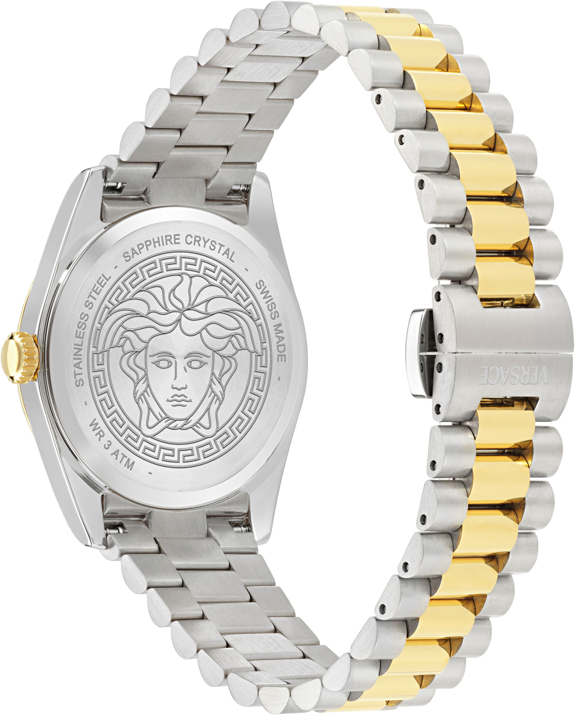 Versace Quarzuhr »MILLENYIUM LADY«, Armbanduhr, Damenuhr, Swiss Made, Edelstahlarmband, analog