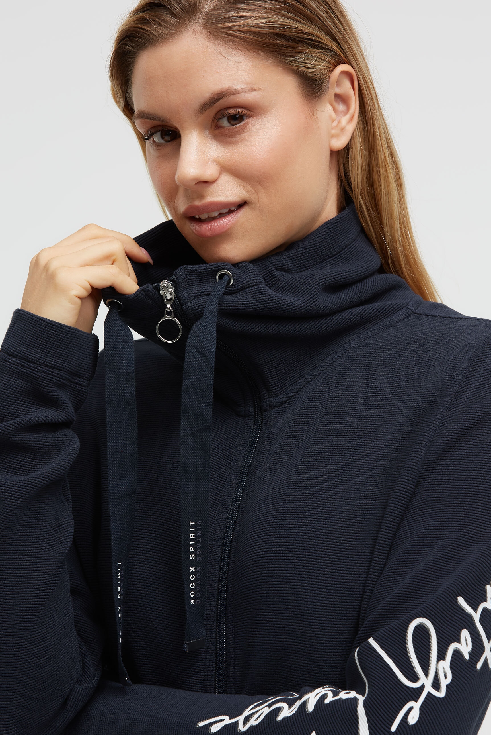 SOCCX Sweatjacke mit Reißverschlusstaschen