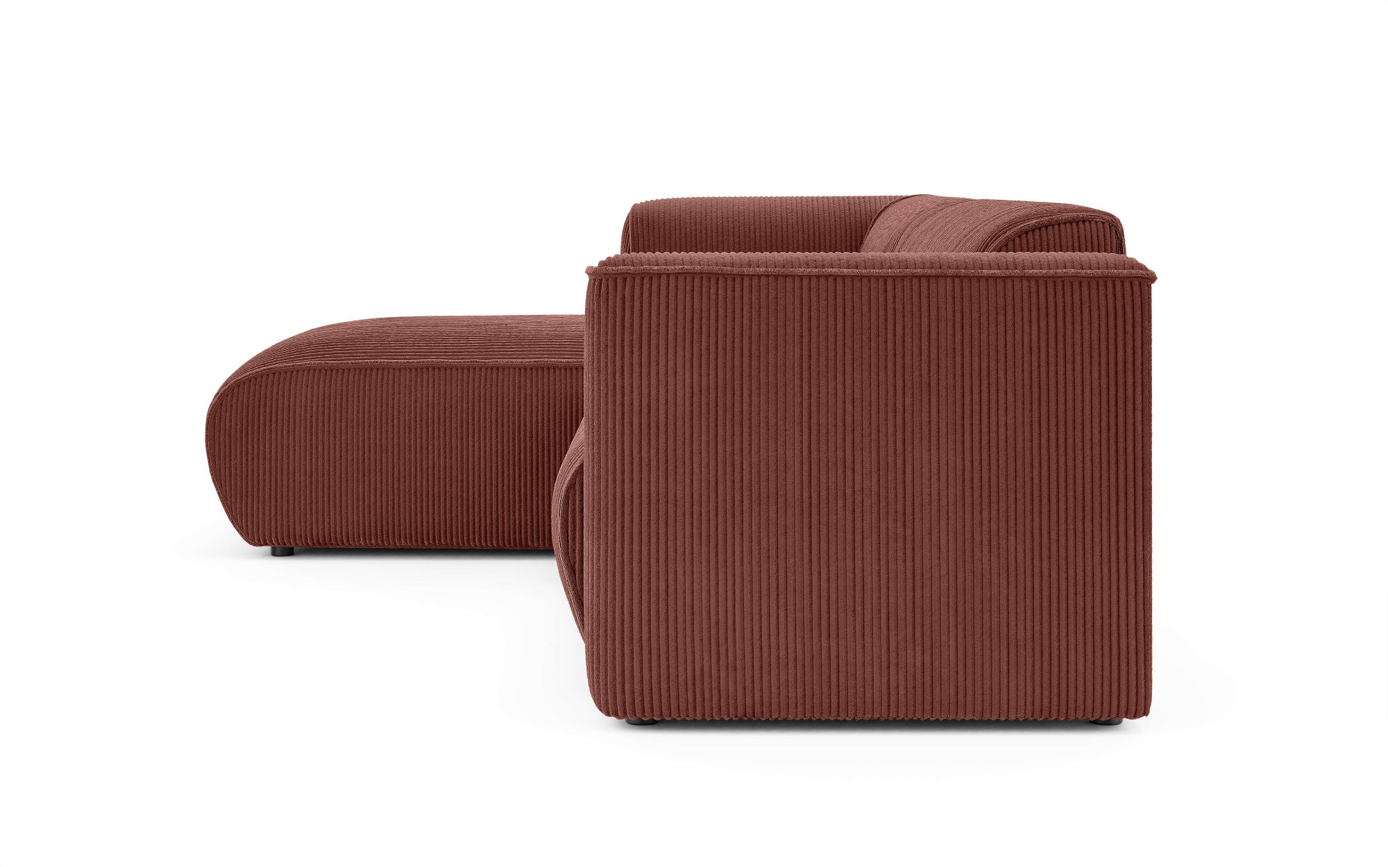 INOSIGN Ecksofa »MERID L-Form (257 cm), zeitlos & stilvolles Design,«, Aufwendig gepolstert, in Cord, Chenille und Struktur