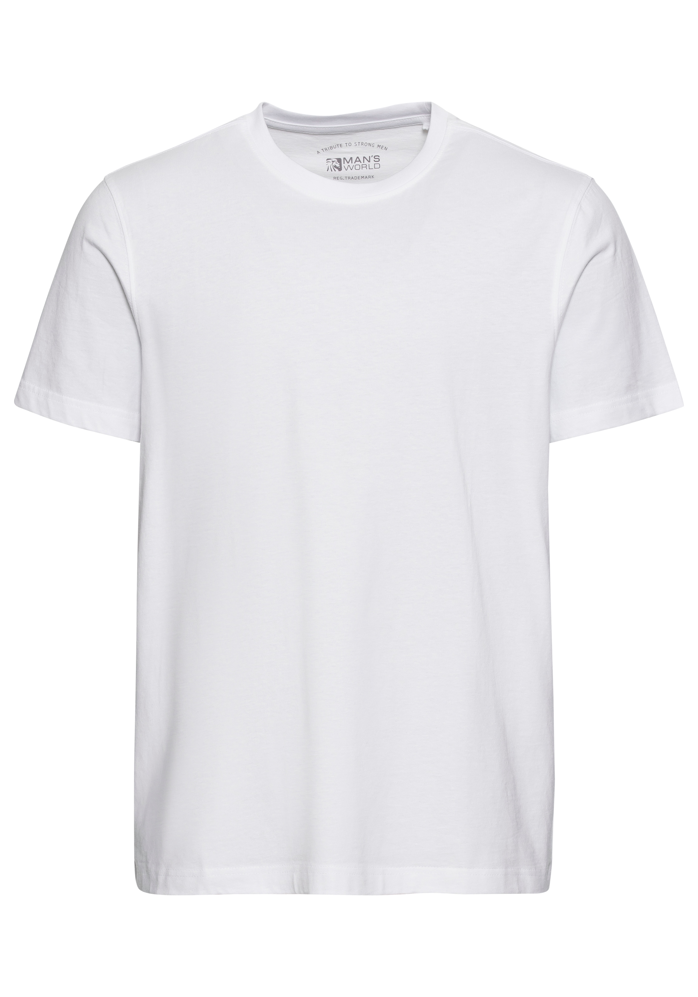 Man's World Rundhalsshirt, (Packung, 2 tlg., 2er Pack), Kurzarm, unifarben, Rundhals, aus Baumwolle