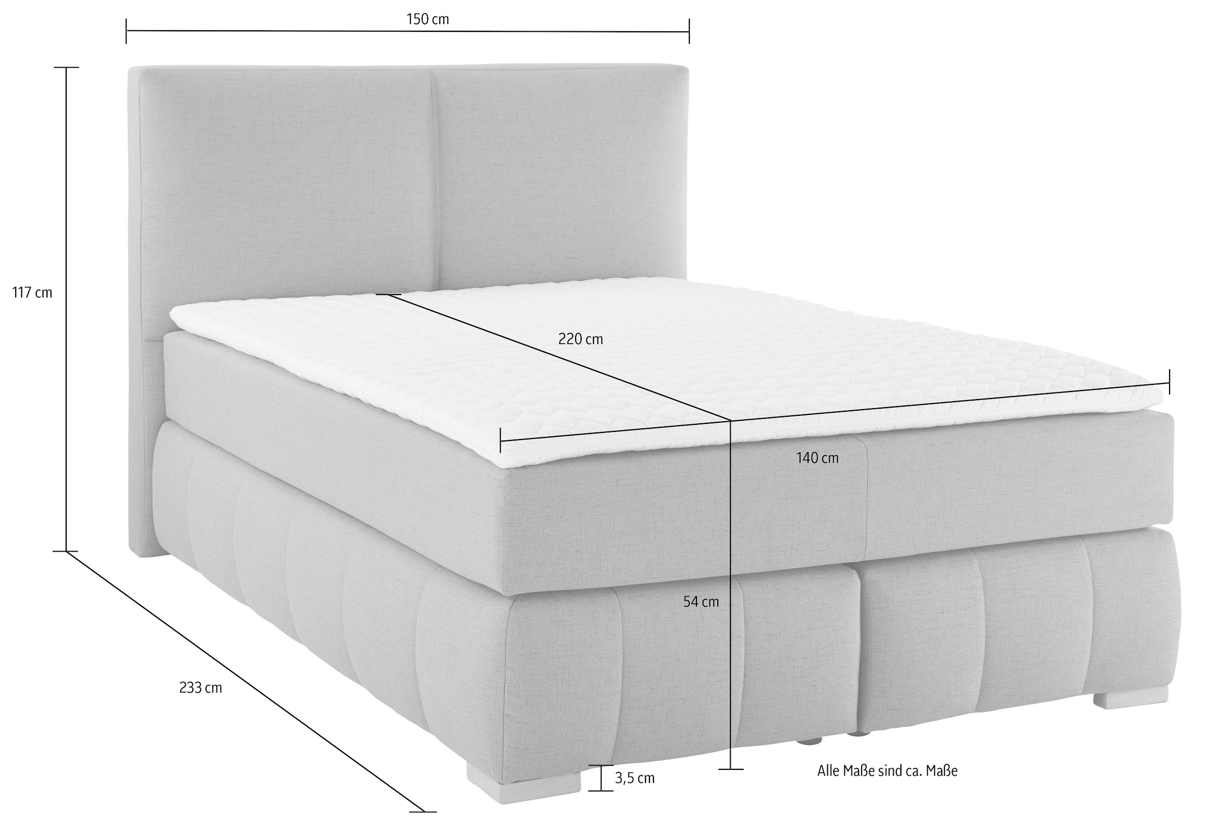 Guido Maria Kretschmer Home&Living Boxspringbett »Wehma«, inkl. Topper in 3 verschiedenen Matratzen, auch in Samtstoff