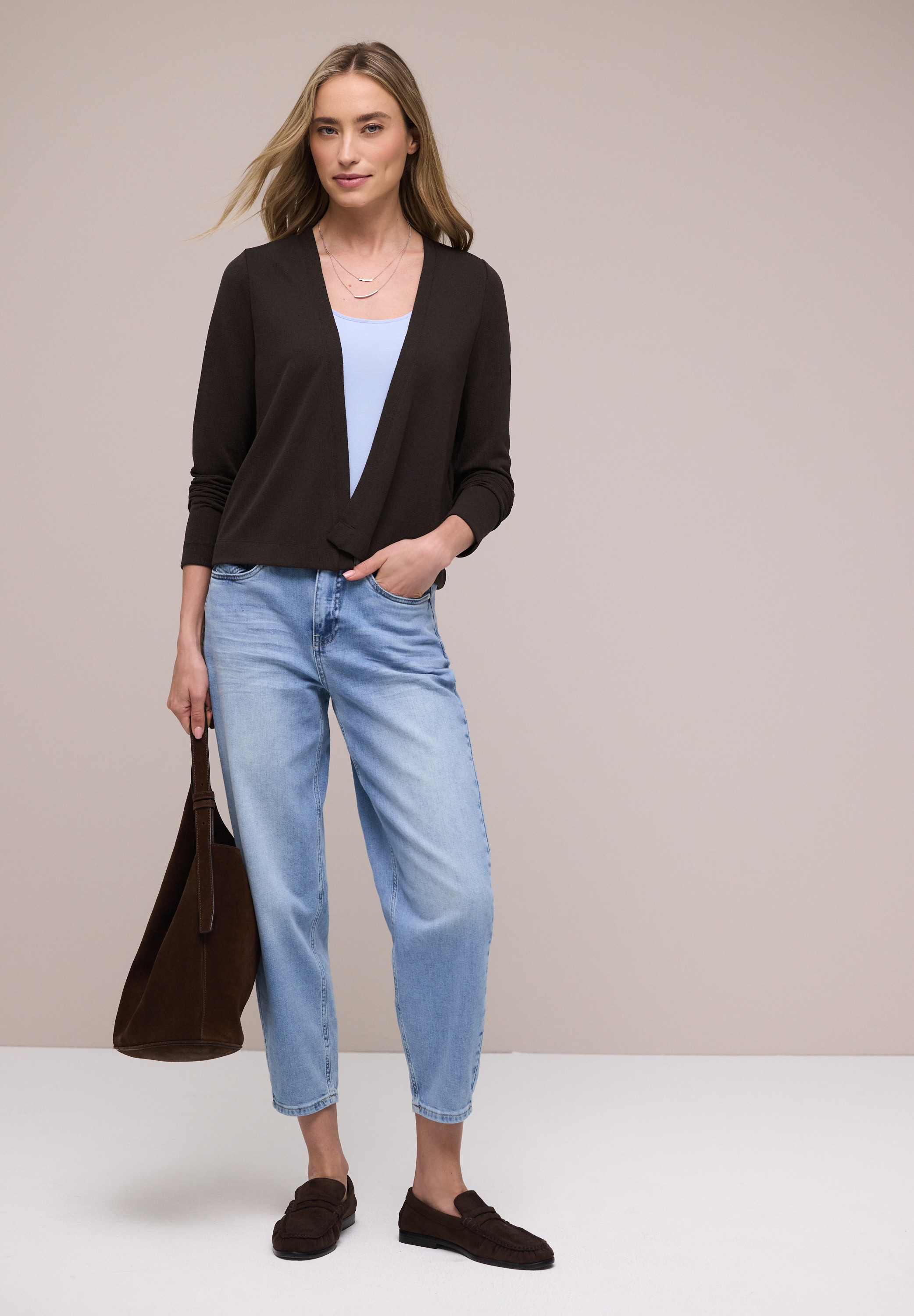 STREET ONE Strickjacke »Style Nette« in offener Passform