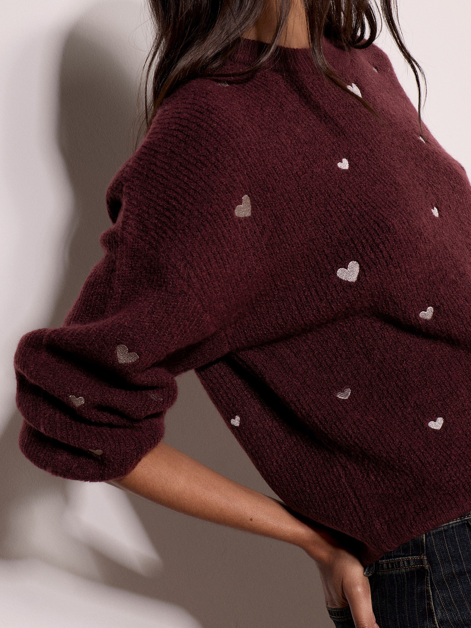 Apricot Strickpullover »Strickpullover« mit aufgestickten Herzen