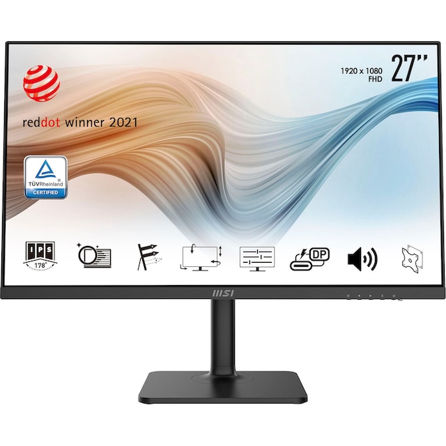 MSI Gaming-Monitor »Modern MD271P«, 69 cm/27 Zoll, 1920 x 1080 px, Full HD,  5 ms Reaktionszeit, 75 Hz, 3 Jahre Herstellergarantie, höhenverstellbar,  USB-C | BAUR