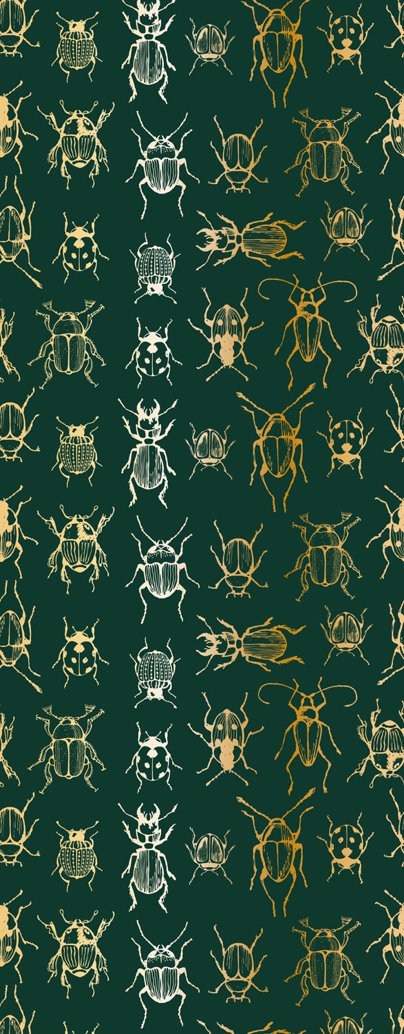 queence Vinyltapete »Insekten gold«, animal print-Fellimitat-Motiv-bedruckt-Reptilienprägung-tropisch, 90x250cm, selbstklebend, kinderleichte Anbringung, Sticker