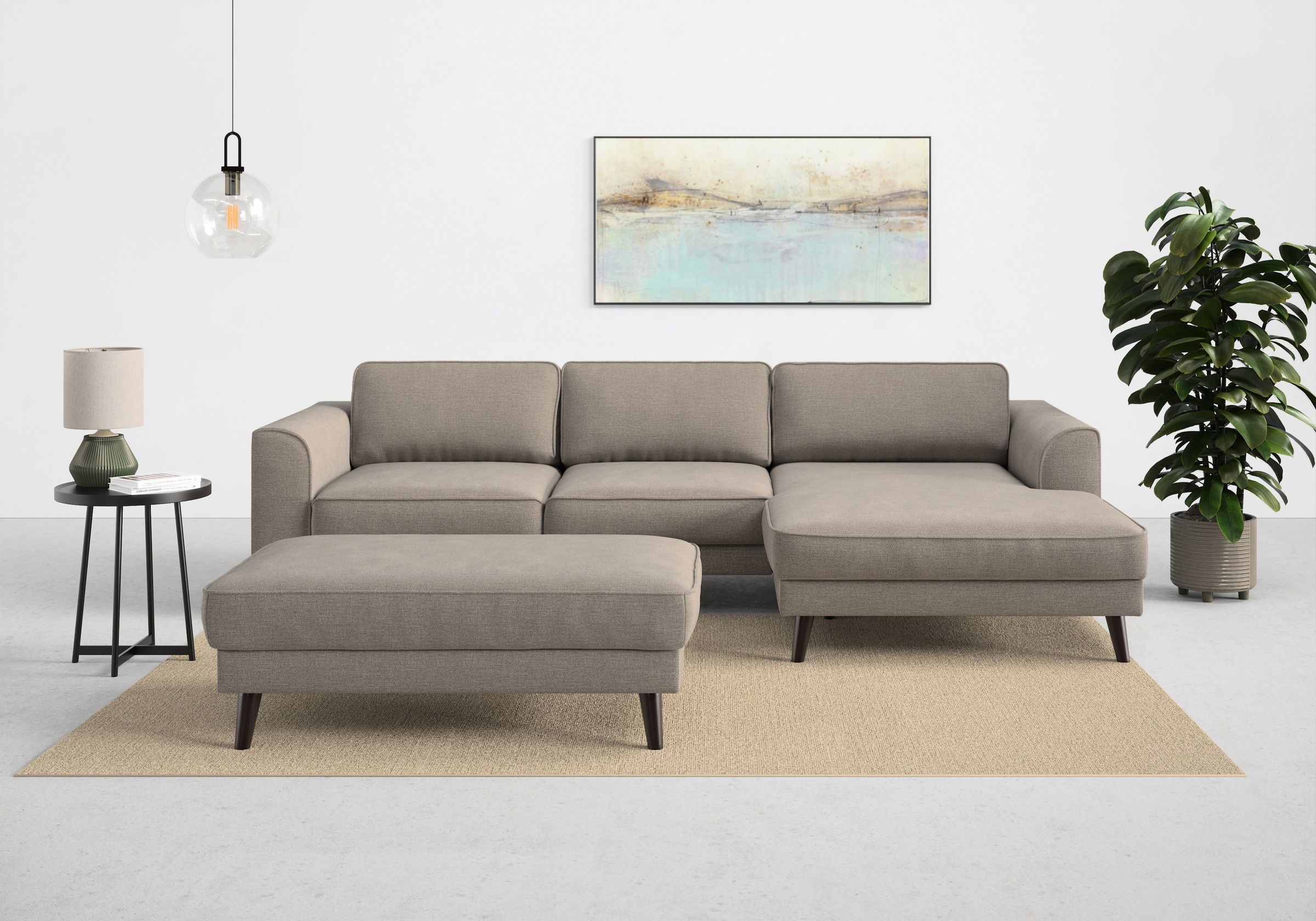 TRENDMANUFAKTUR Ecksofa »Lumber Jack, elegantes Designsofa, zeitlos modern, hoher Sitzkomfort«, wahlweise mit Bettfunktion u. Bettkasten, L-Form