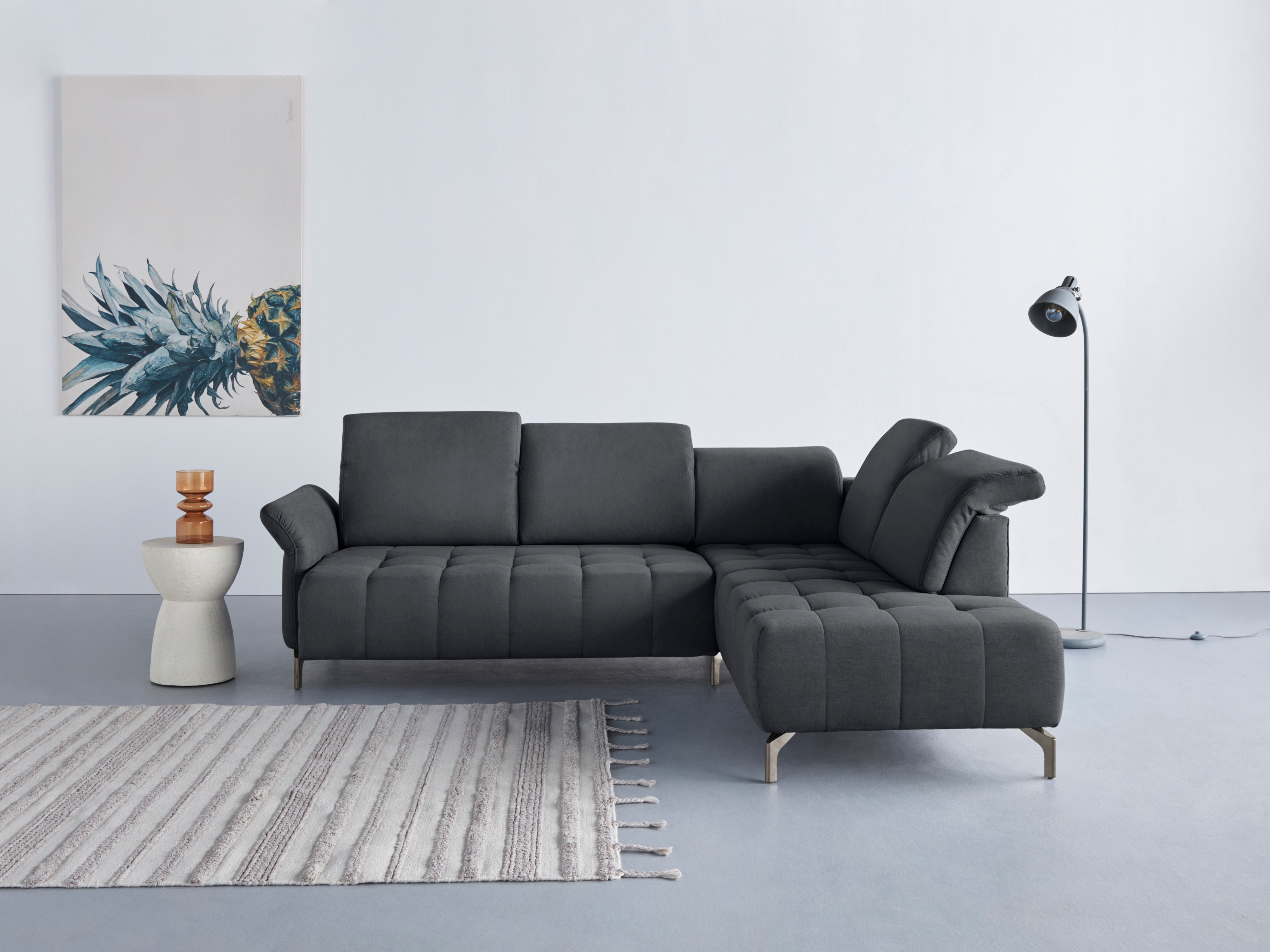 OTTO home Ecksofa "Fresh L-Form" Federkern, wahlweise Kopfteilverstellung und motorischer Vorziehsitz