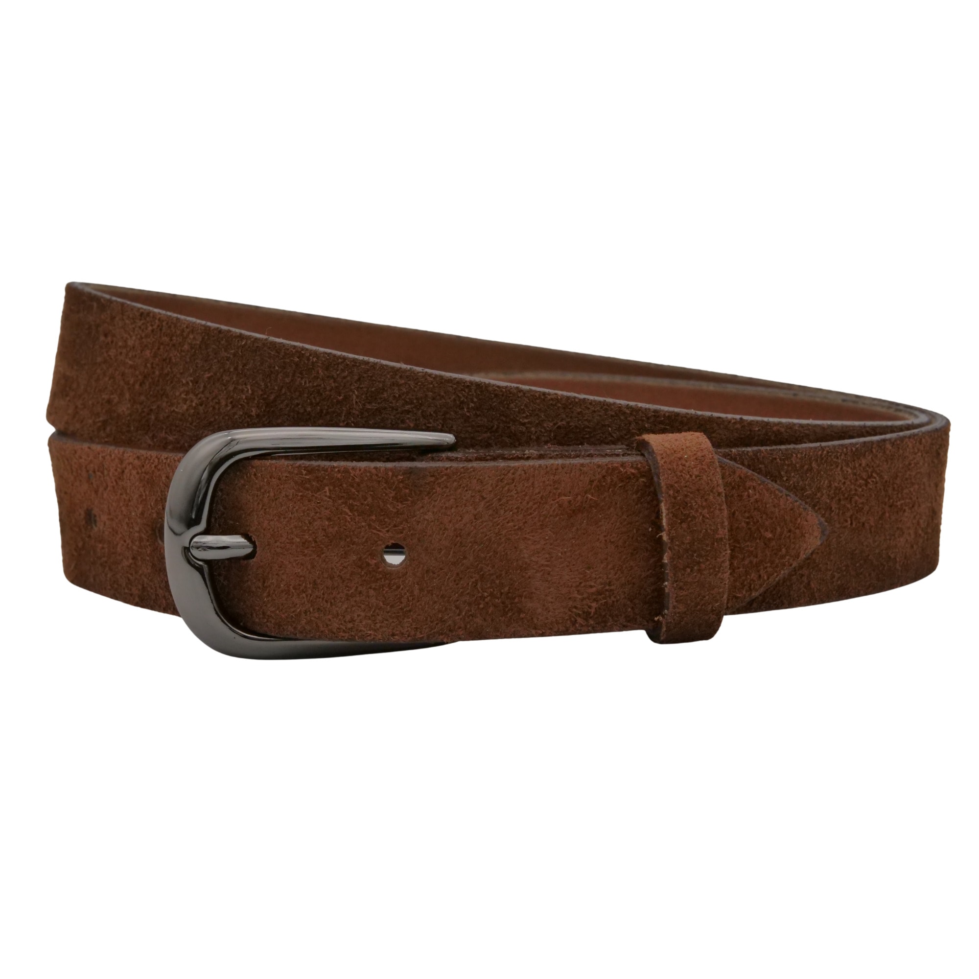Ledergürtel ANNAMATONI "AnnaMatoni Damen Ledergürtel in hochwertigem Velour Leder 3cm", Damen, Gr. TW75 - 90cm Gesamtlänge, braun 650, 100% Leder, Gürtel Ledergürtel