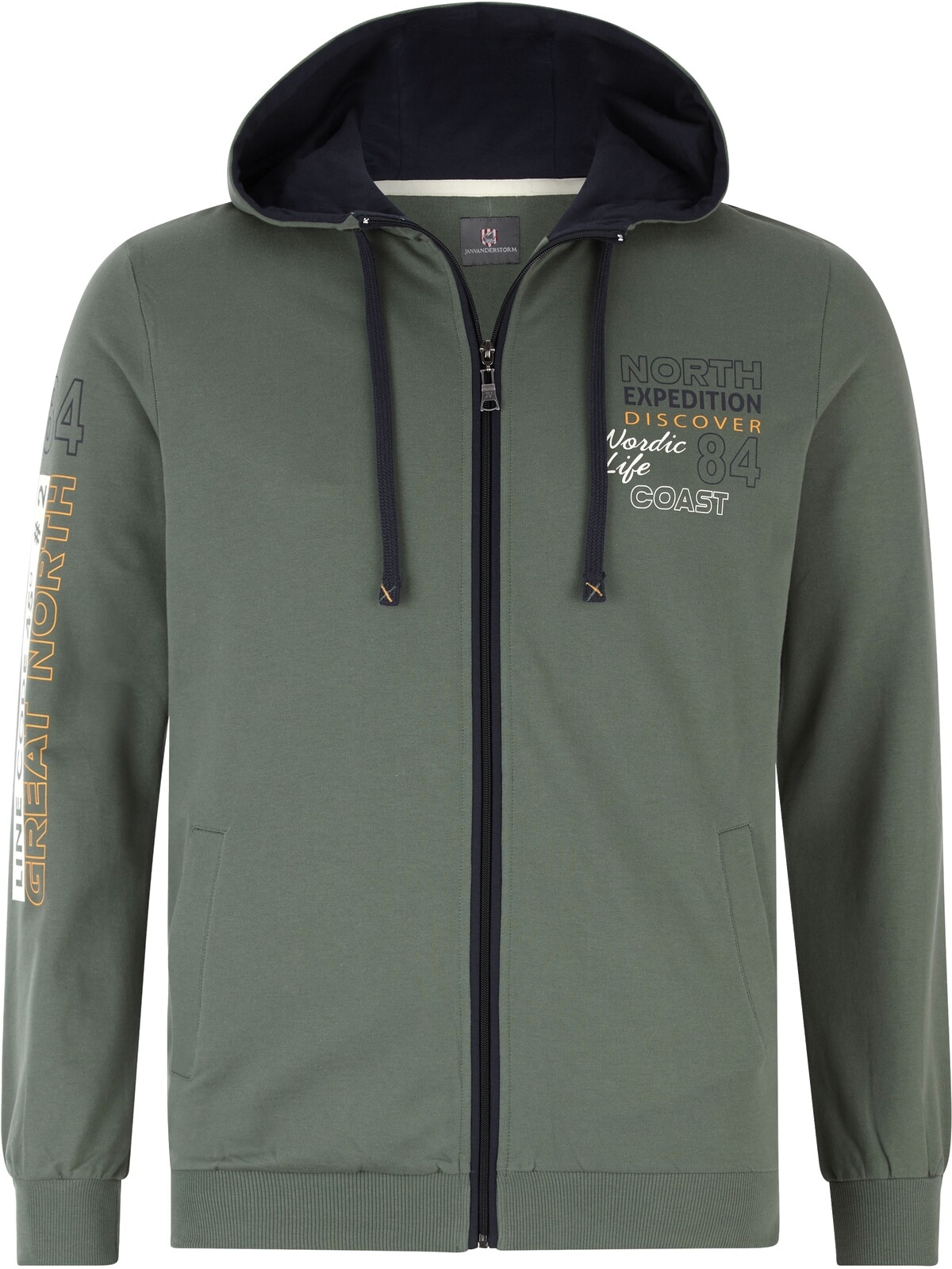 Jan Vanderstorm Kapuzensweatjacke »Sweatjacke RODERICH«, aus atmungsaktiver Baumwolle