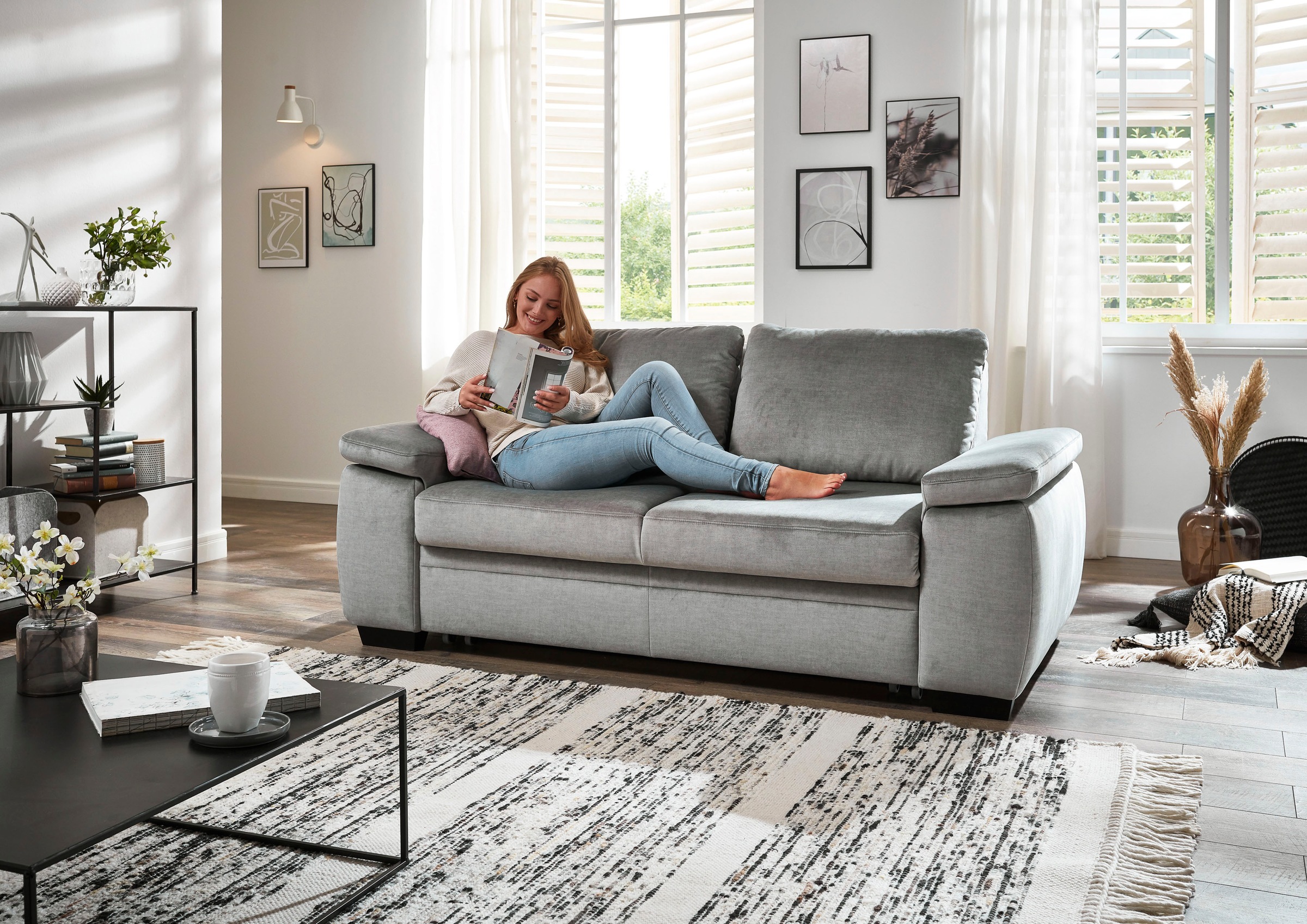 Die PlanBar Schlafsofa »MP-PD19021«, mit Längsschläferfunktion 140x210 cm