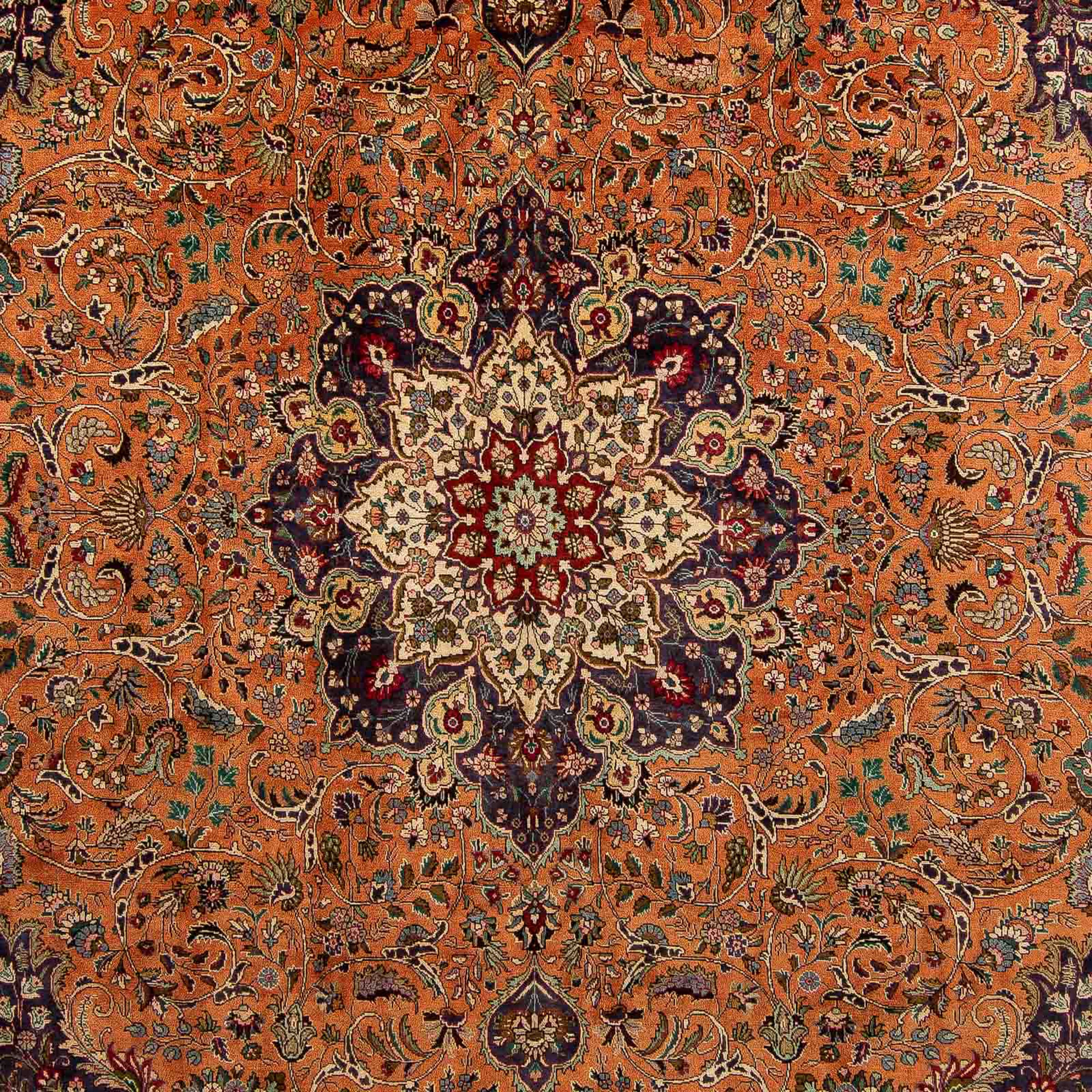 morgenland Orientteppich »Perser - Täbriz - 405 x 308 cm - rost«, rechteckig, Wohnzimmer, Handgeknüpft, Einzelstück mit Zertifikat