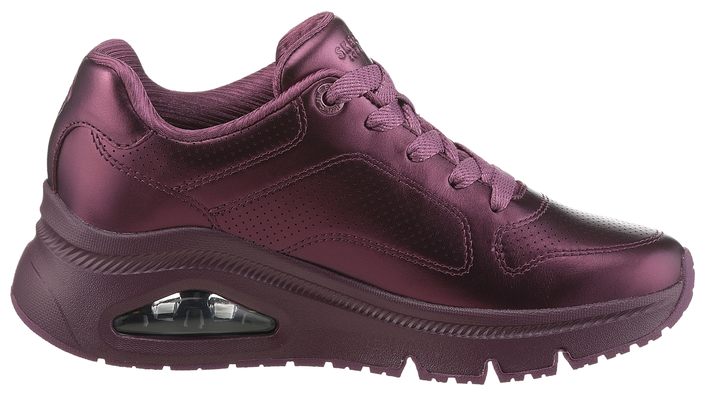 Skechers Sneaker »UNO ICON - LUSTROUS AIR«, Keilsneaker, Plateausneaker, Schnürschuh im Metallic Look
