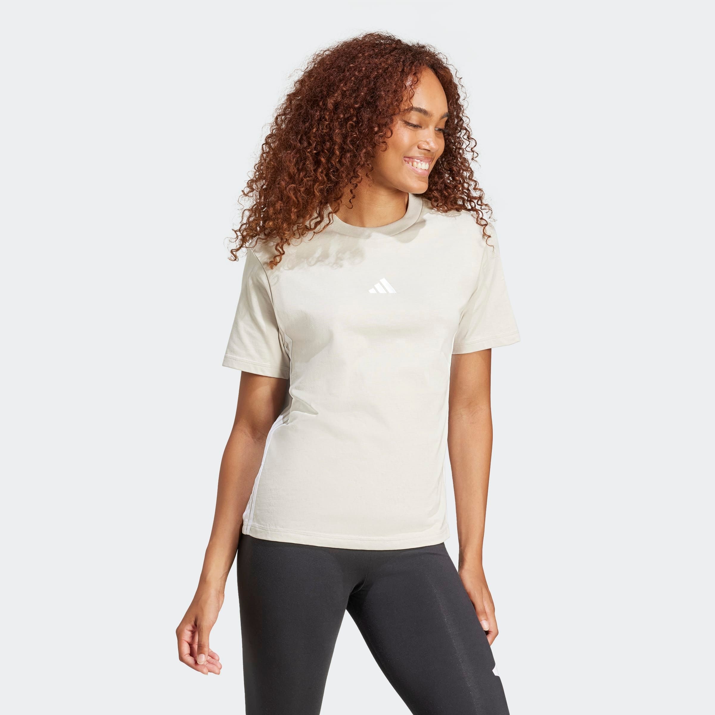 adidas Sportswear T-Shirt "ESSENTIALS 3-STREIFEN COTTON" sportlicher Stil, mit Rundhalsausschnitt, ohne Verschluss