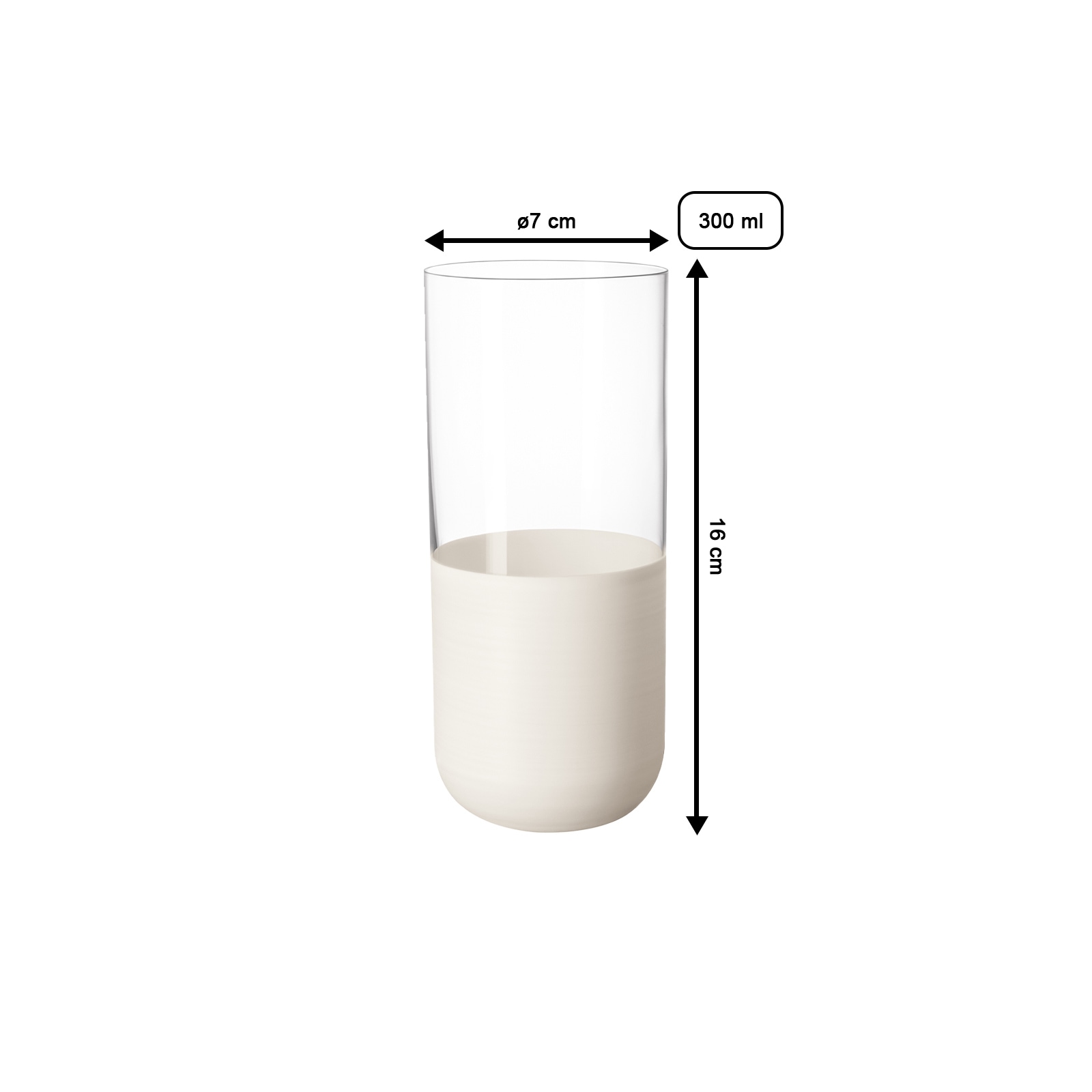 Villeroy & Boch Longdrinkglas »Longdrinkbecher Manufacture Rock 300 ml 4er Set weiß-transparent«