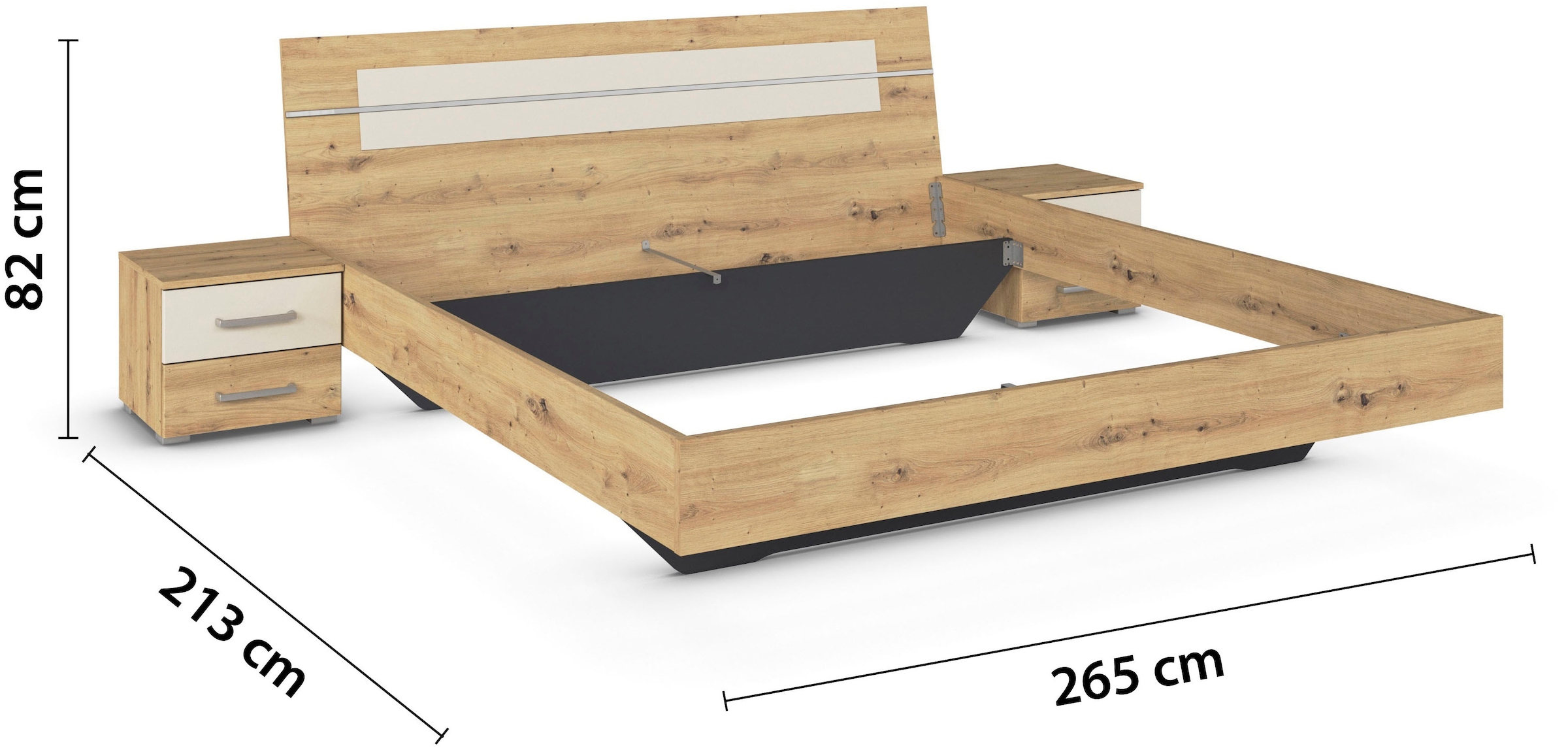 rauch Schlafzimmer-Set »Komplettschlafzimmer Schlafzimmer BURANO mit Schrank in 3 Breiten,« Set, 4 Stk. tlg. Bett 180x200 cm und 2 Nachttischen MADE IN GERMANY