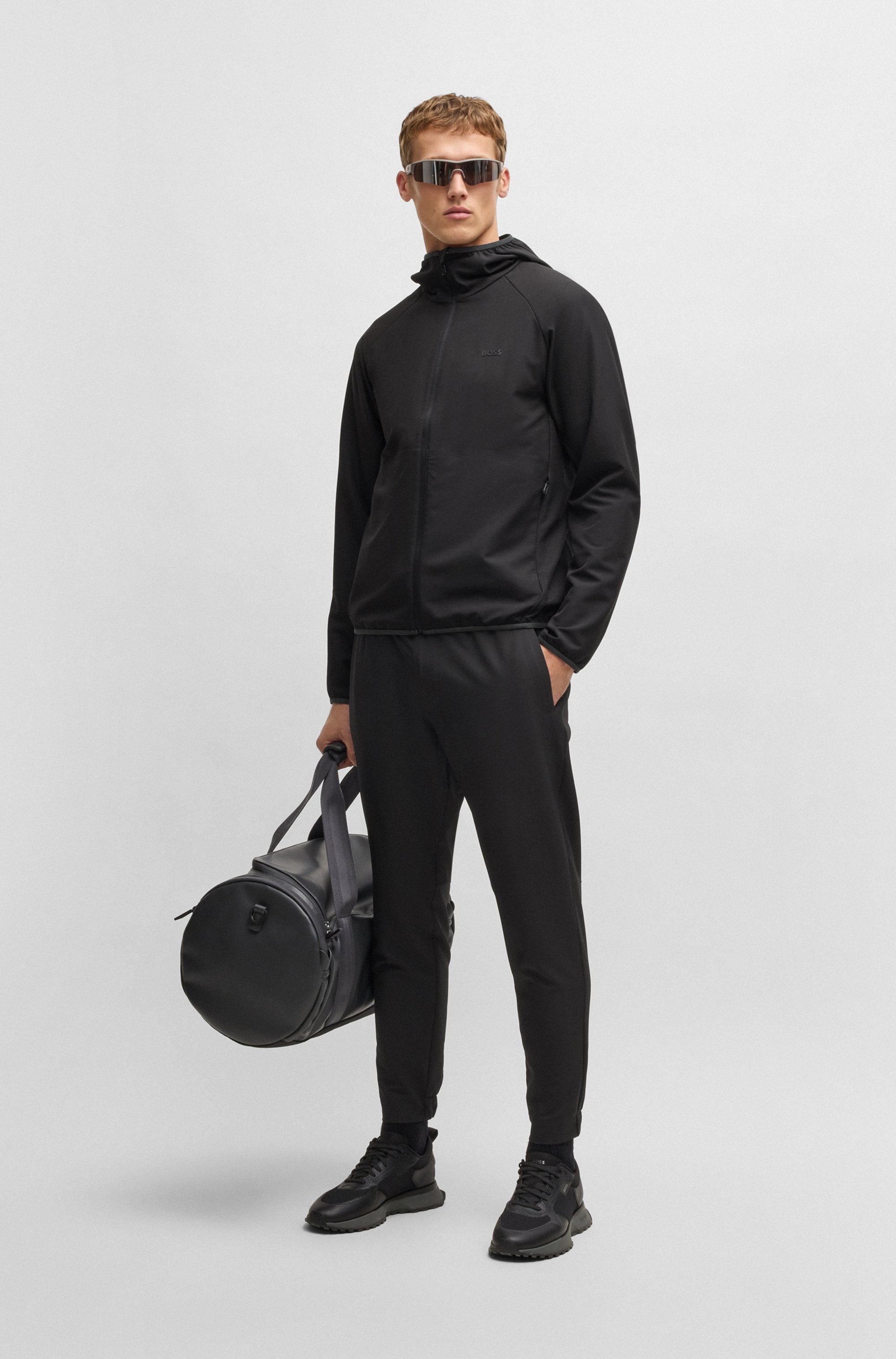 BOSS GREEN Funktionsjacke »L_Commuter«, mit Kapuze, mit gummiertem Markenlabel