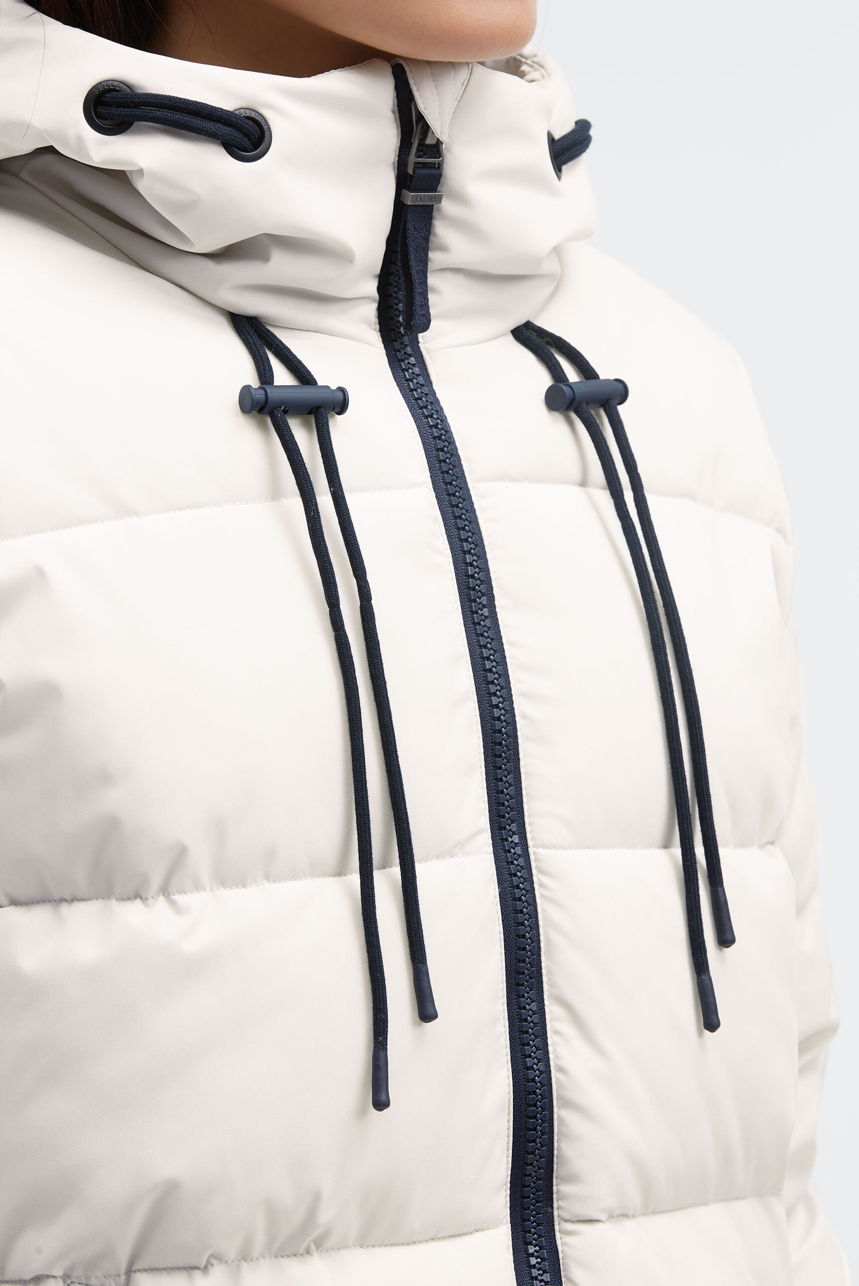 SOCCX Parka mit Kapuze mit Zwei-Wege-Reißverschluss