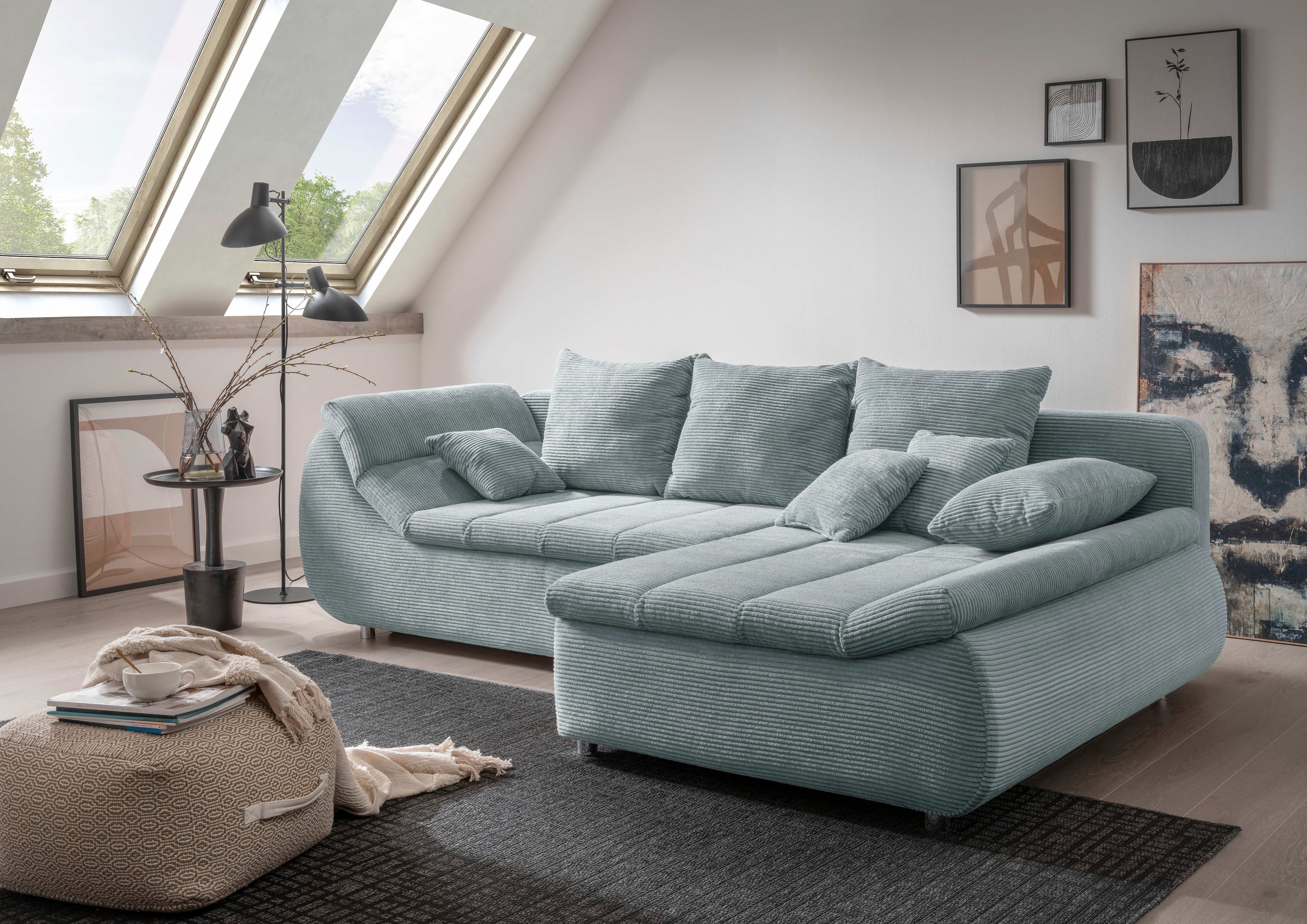 Home affaire Ecksofa "Imola, bequem, aktuelle Steppung im Sitz, L-Form, Breite 270cm" wahlweise mit Bettfunktion